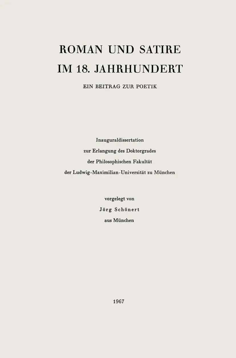 Roman und Satire im 18.Jahrhundert