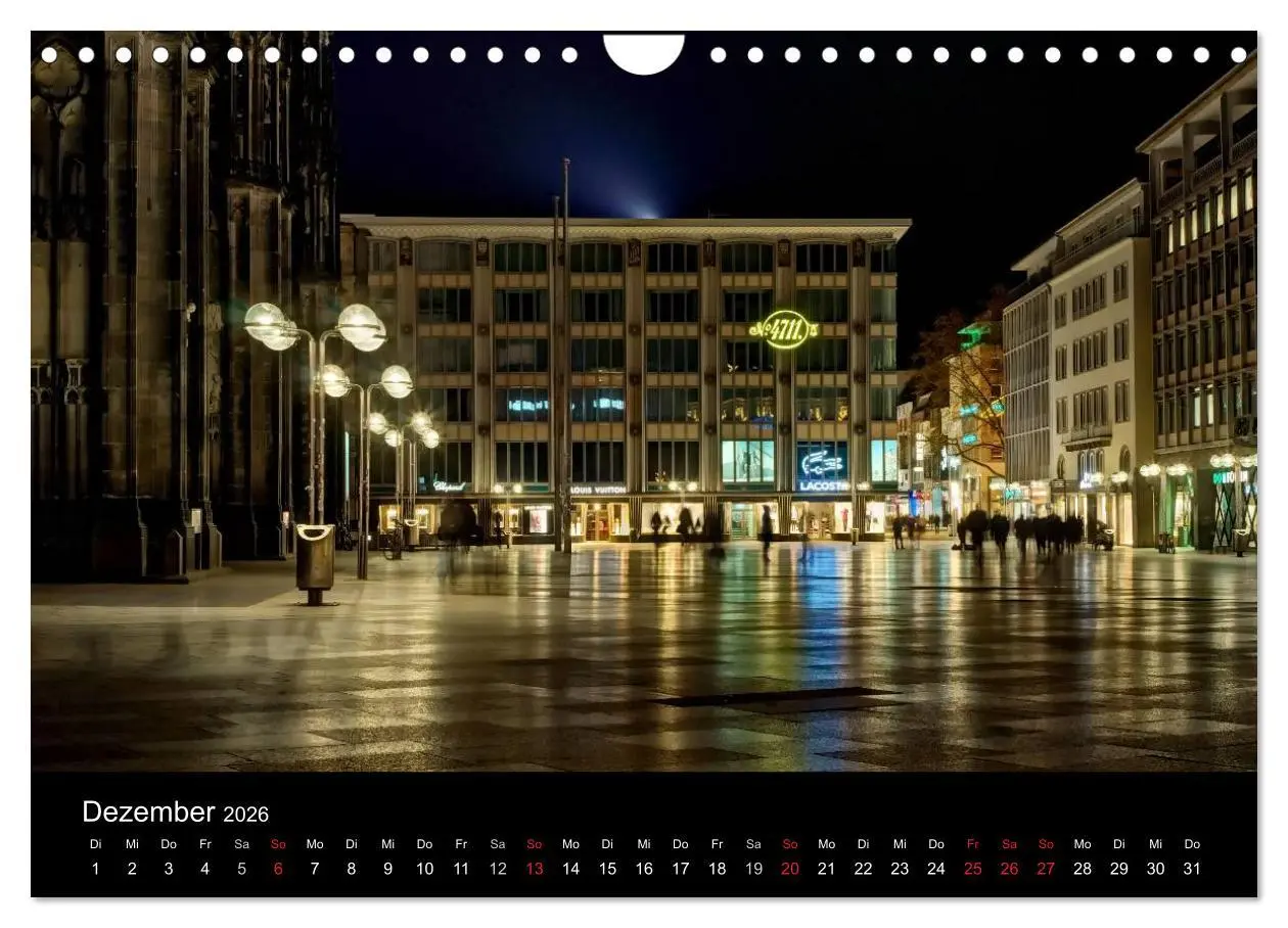 Bild: 9783516034813 | Köln bei Nacht - dunkelbunte Stadt (Wandkalender 2026 DIN A4 quer),...