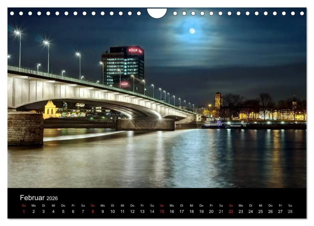 Bild: 9783516034813 | Köln bei Nacht - dunkelbunte Stadt (Wandkalender 2026 DIN A4 quer),...