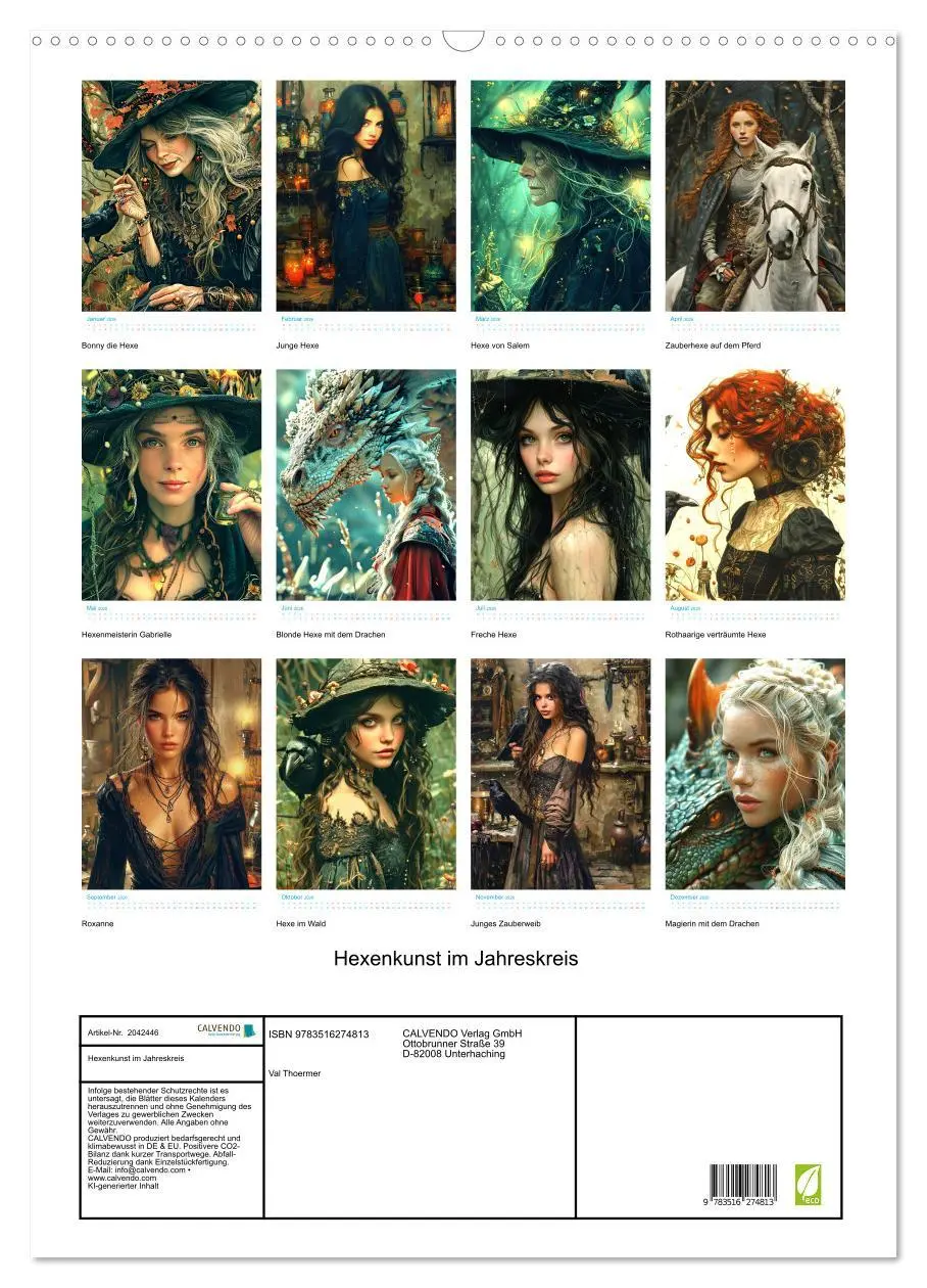 Bild: 9783516274813 | Hexenkunst im Jahreskreis (Wandkalender 2026 DIN A2 hoch), CALVENDO...