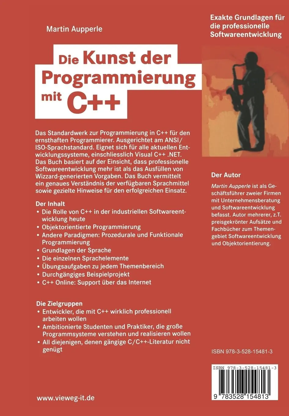 Rückseite: 9783528154813 | Die Kunst der Programmierung mit C++ | Martin Aupperle | Taschenbuch