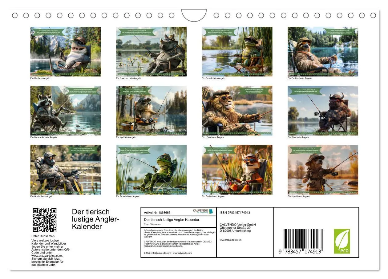 Bild: 9783457174913 | Der tierisch lustige Angler-Kalender (Wandkalender 2025 DIN A4...