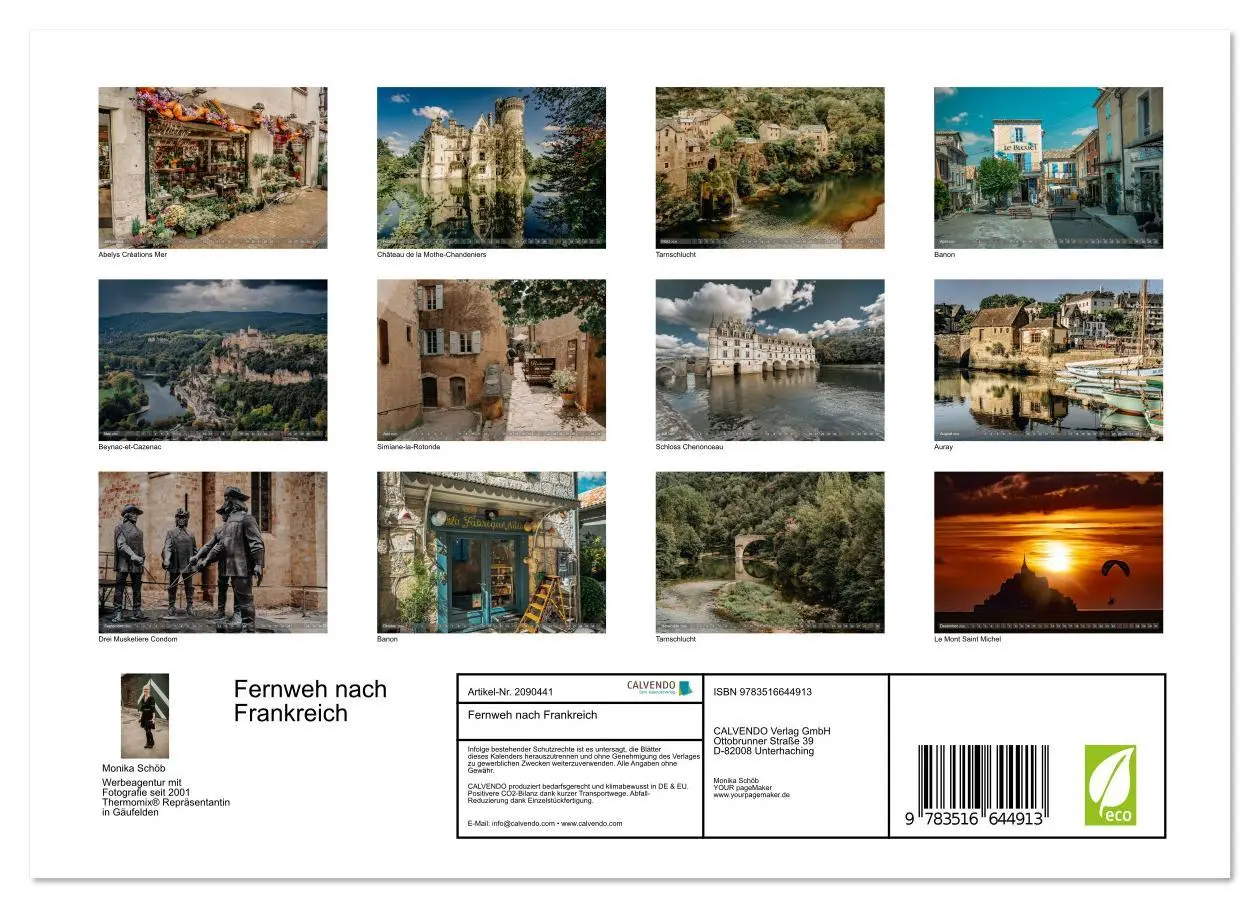 Bild: 9783516644913 | Fernweh nach Frankreich (Wandkalender 2026 DIN A4 quer), CALVENDO...