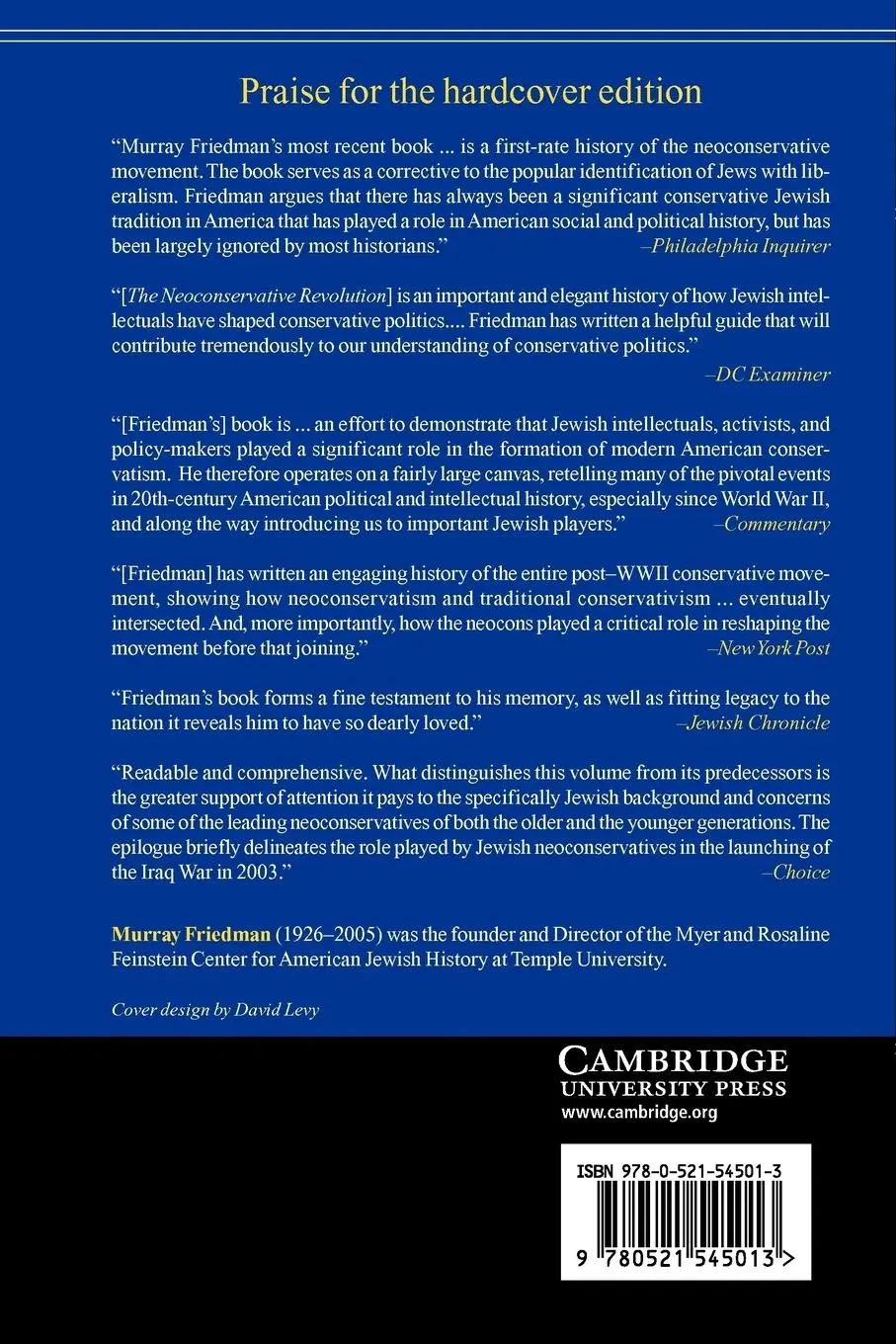 Rückseite: 9780521545013 | The Neoconservative Revolution | Murray Friedman | Taschenbuch | 2006