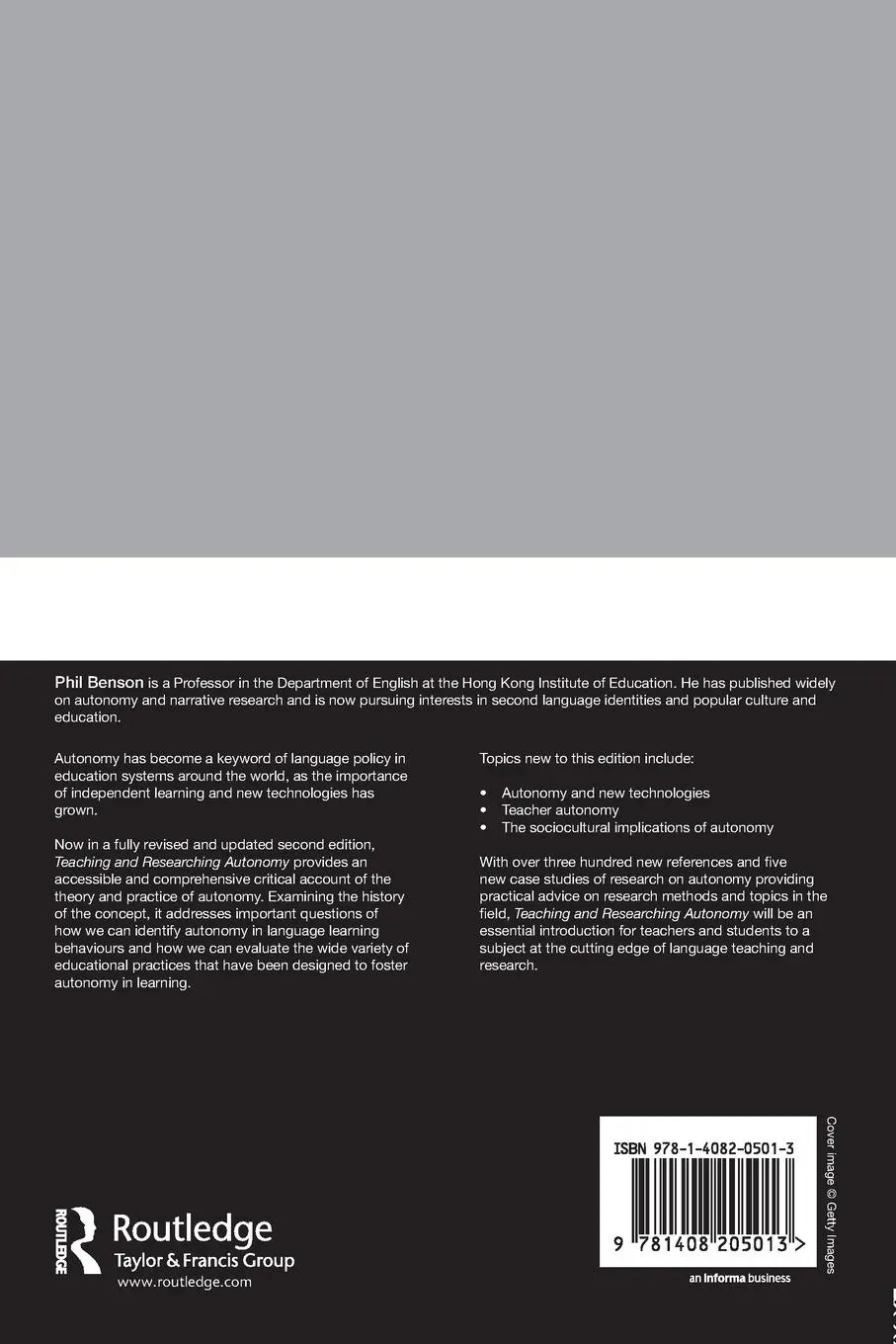 Rückseite: 9781408205013 | Teaching and Researching | Autonomy in Language Learning | Phil Benson