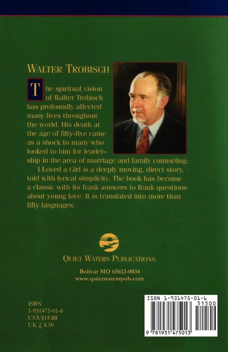 Rückseite: 9781931475013 | I Loved a Girl | A Private Correspondence | Walter Trobisch | Buch