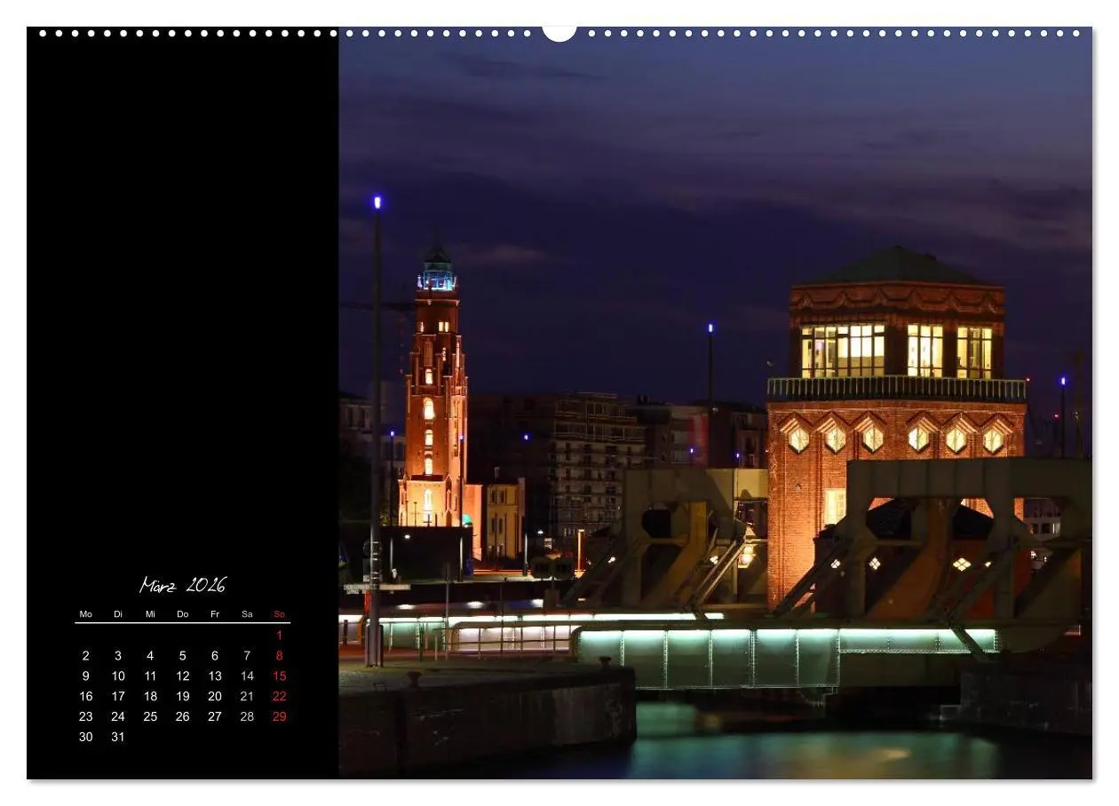 Bild: 9783516225013 | Bremerhaven Nights (Wandkalender 2026 DIN A2 quer), CALVENDO...