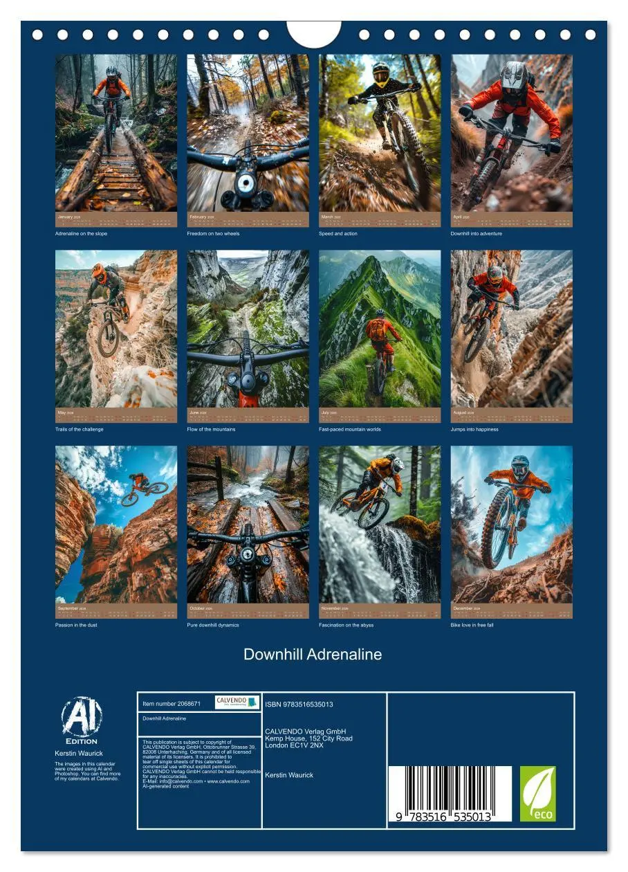 Bild: 9783516535013 | Downhill Adrenaline (Wall Calendar 2026 DIN A4 portrait), CALVENDO...