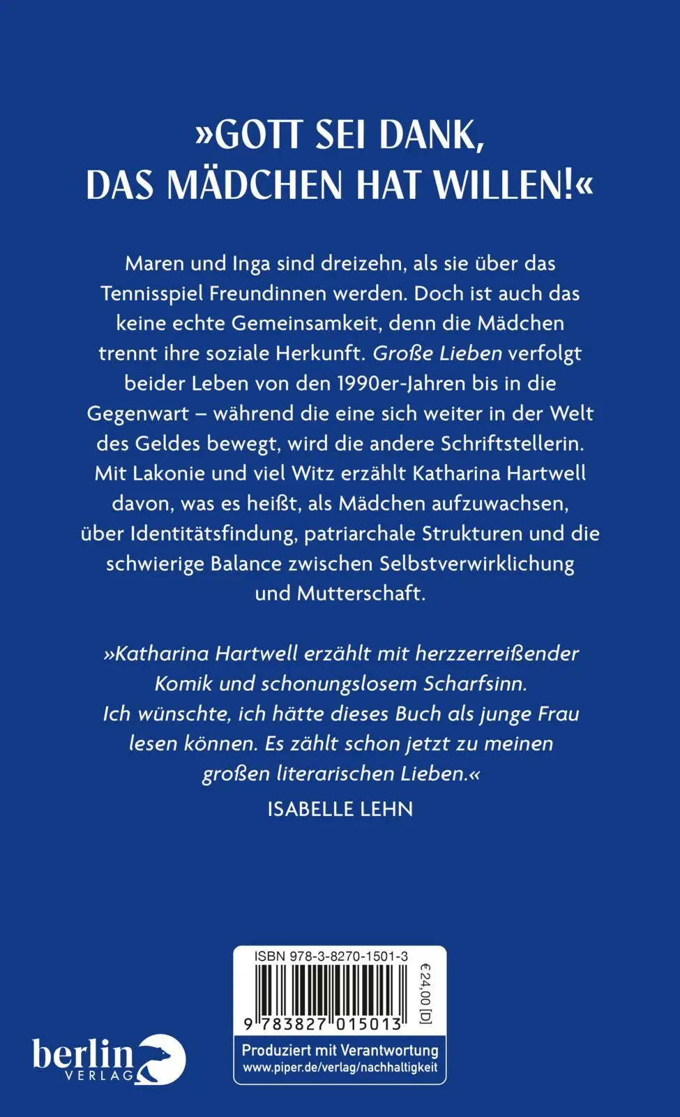 Rückseite: 9783827015013 | Große Lieben | Roman | Katharina Hartwell | Buch | 368 S. | Deutsch