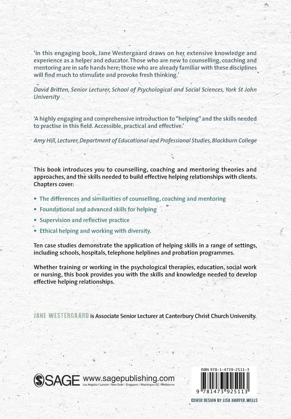 Rückseite: 9781473925113 | An Introduction to Helping Skills | Jane Westergaard | Taschenbuch