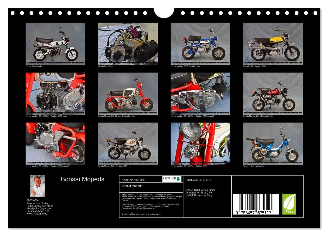Bild: 9783457675113 | Bonsai Mopeds (Wandkalender 2026 DIN A4 quer), CALVENDO Monatskalender