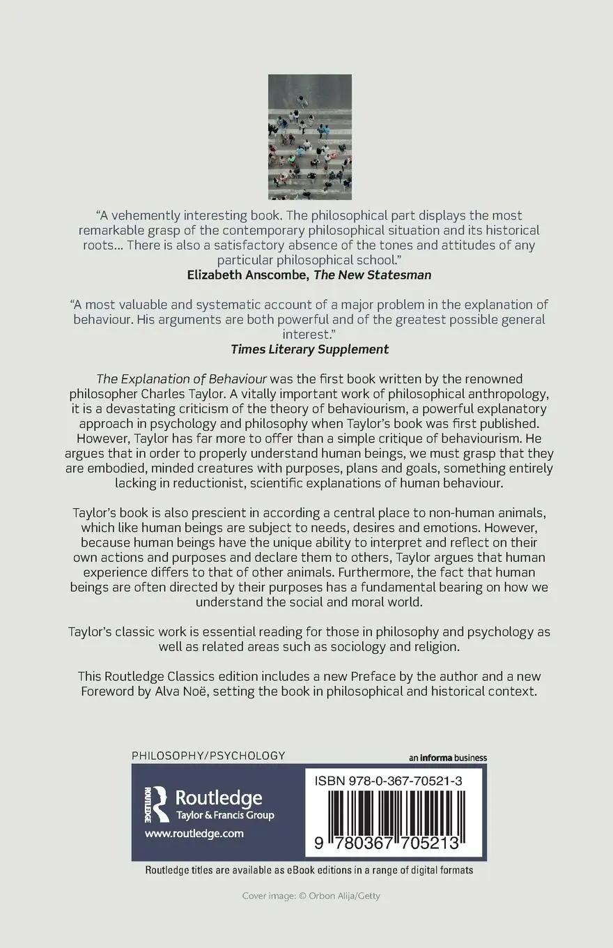 Rückseite: 9780367705213 | The Explanation of Behaviour | Charles Taylor | Taschenbuch | Englisch