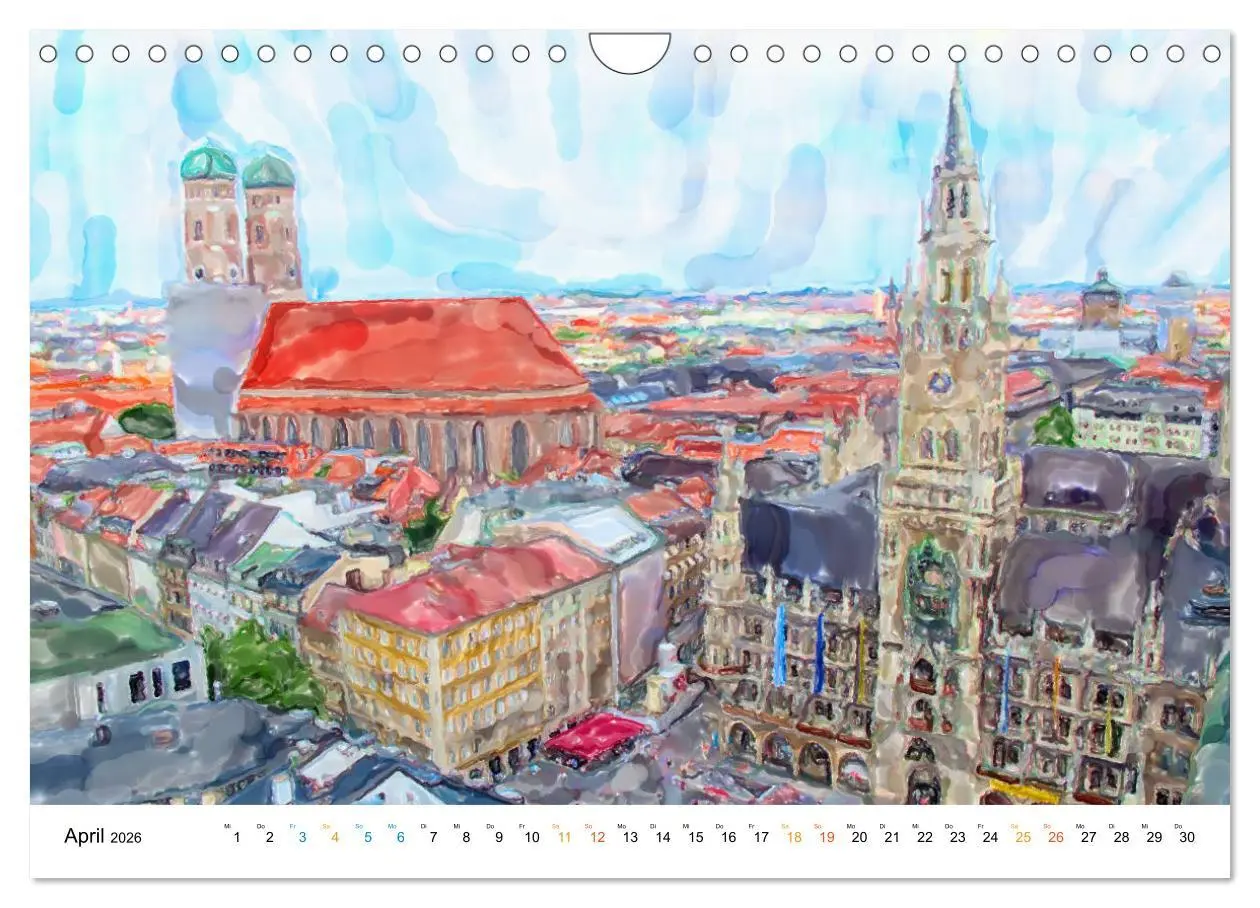 Bild: 9783457735213 | München - Bayerns Landeshauptstadt in Aquarellfarben (Wandkalender...