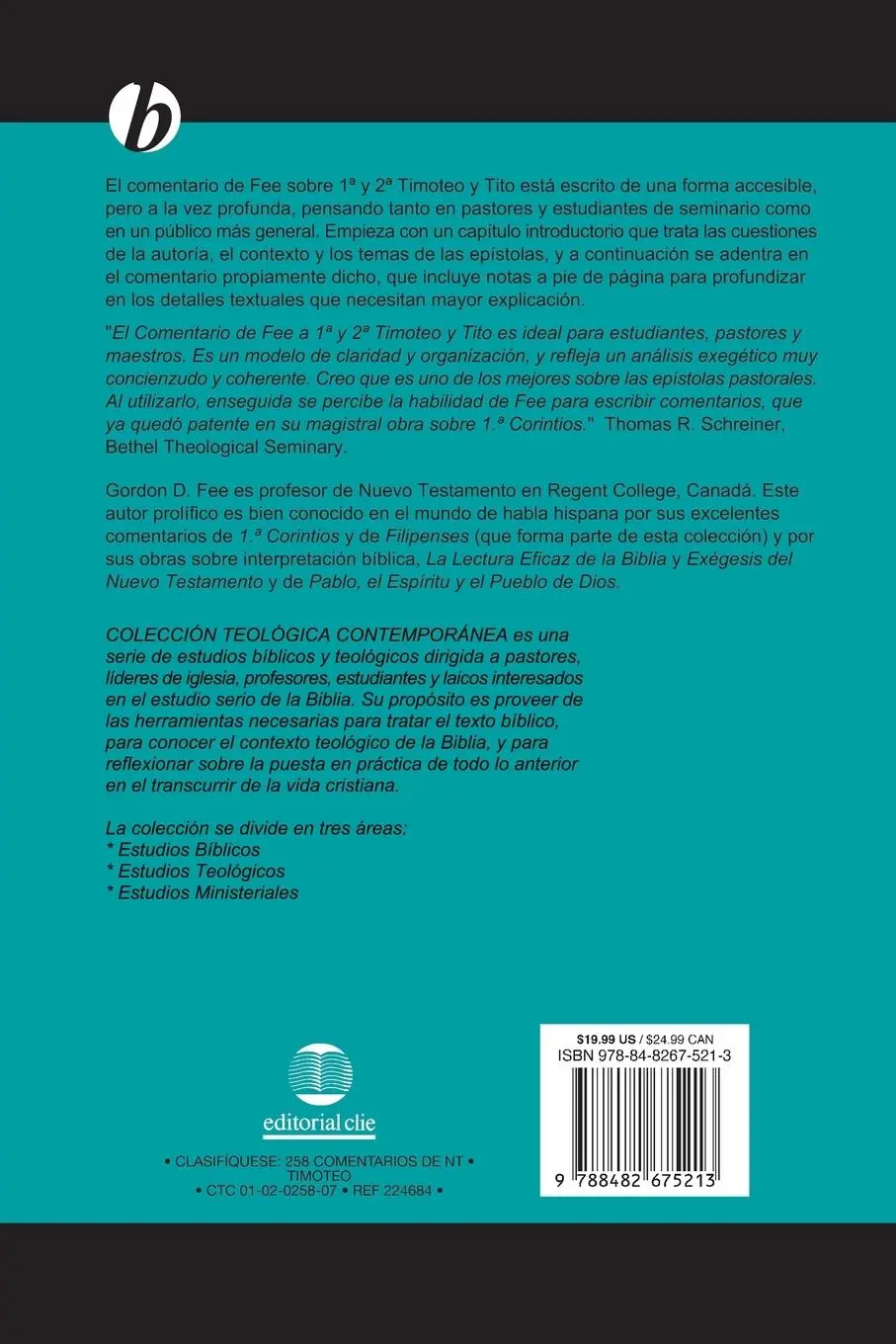 Rückseite: 9788482675213 | Comentario de las Epistolas 1a y 2a de Timoteo y Tito = New...
