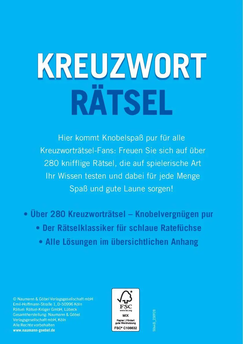 Rückseite: 9783625195313 | Kreuzworträtsel - Band 1 Über 280 Rätsel | Taschenbuch | 320 S. | 2024