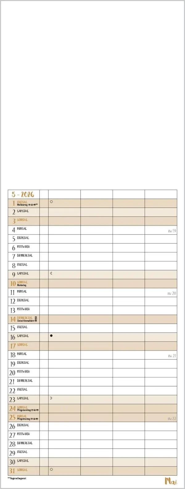 Bild: 9783731885313 | Foto-Malen-Basteln Familientimer gold 2026 | Verlag Korsch | Kalender