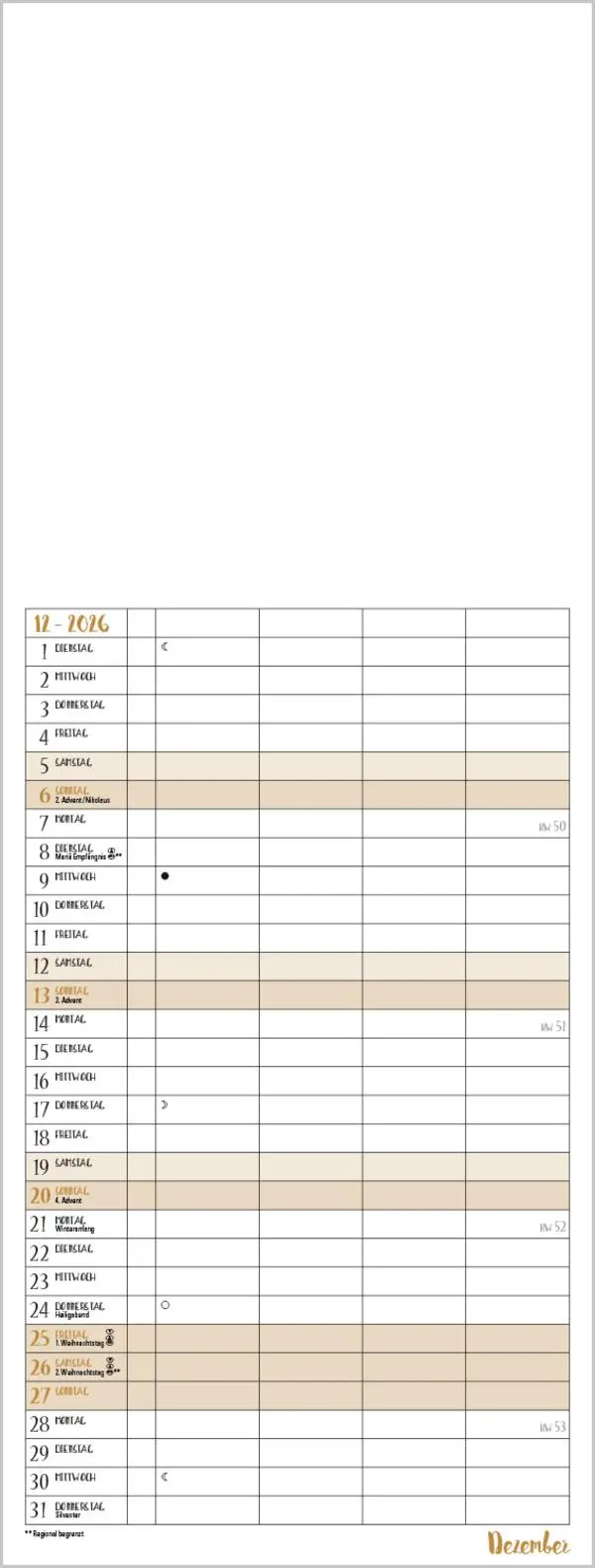 Bild: 9783731885313 | Foto-Malen-Basteln Familientimer gold 2026 | Verlag Korsch | Kalender