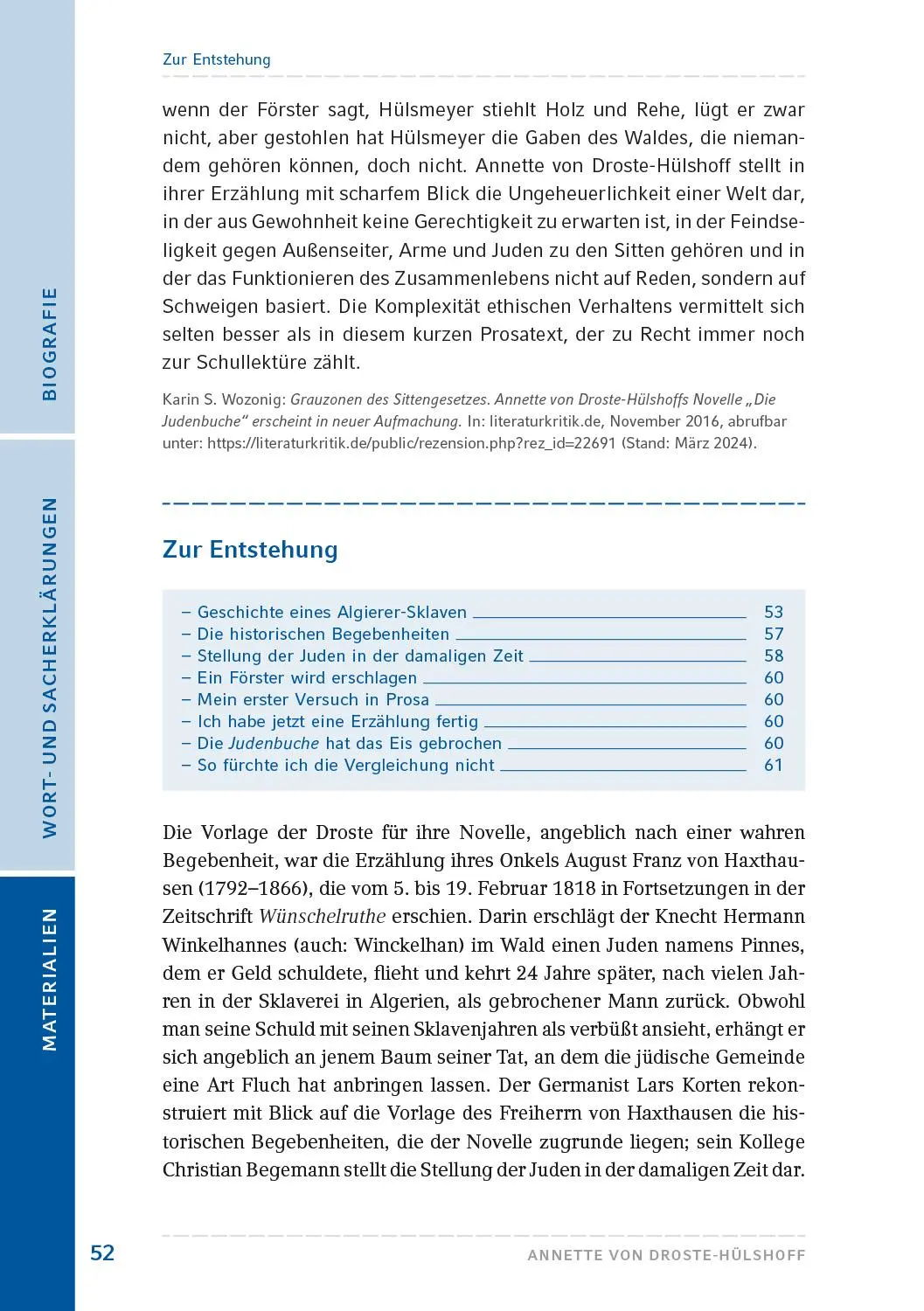 Bild: 9783872915313 | Die Judenbuche | Text und Materialien | Annette von Droste-Hülshoff