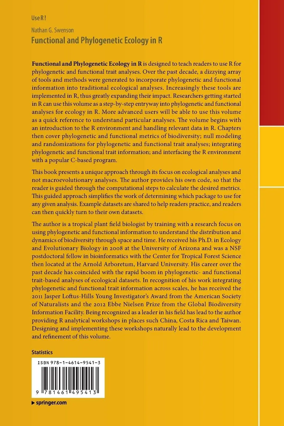 Rückseite: 9781461495413 | Functional and Phylogenetic Ecology in R | Nathan G. Swenson | Buch