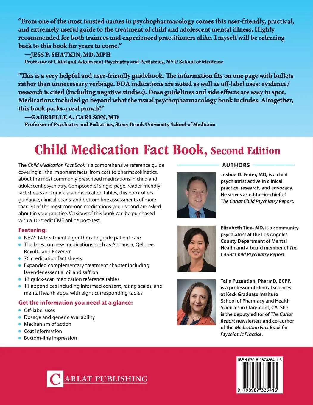 Rückseite: 9798987335413 | Child Medication Fact Book for Psychiatric Practice, Second Edition