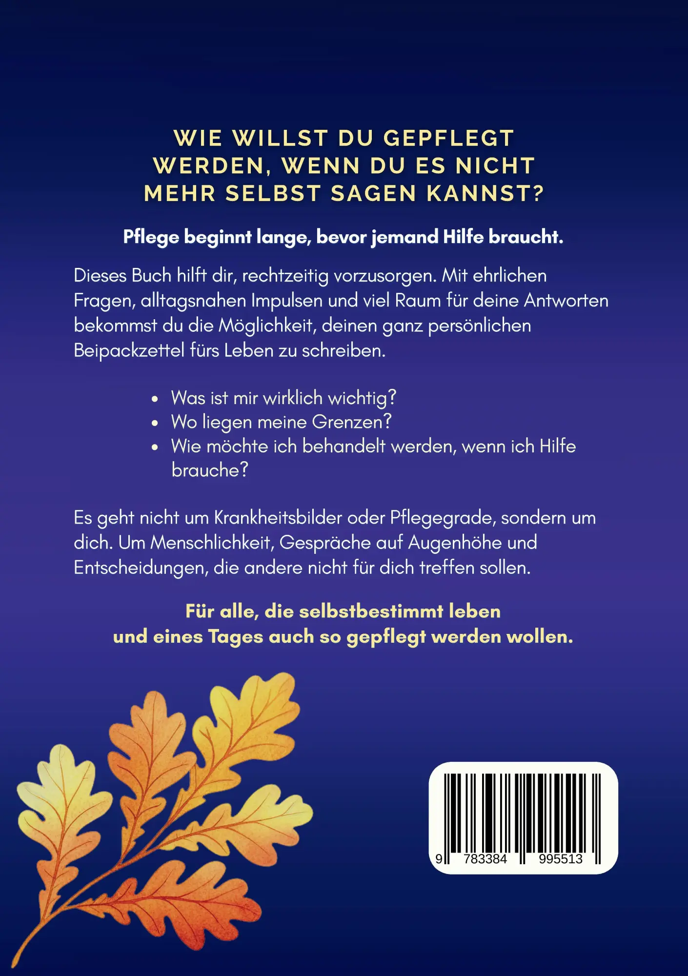 Rückseite: 9783384995513 | Über mich - Für ein selbstbestimmtes Leben in der Pflege | Dallwig