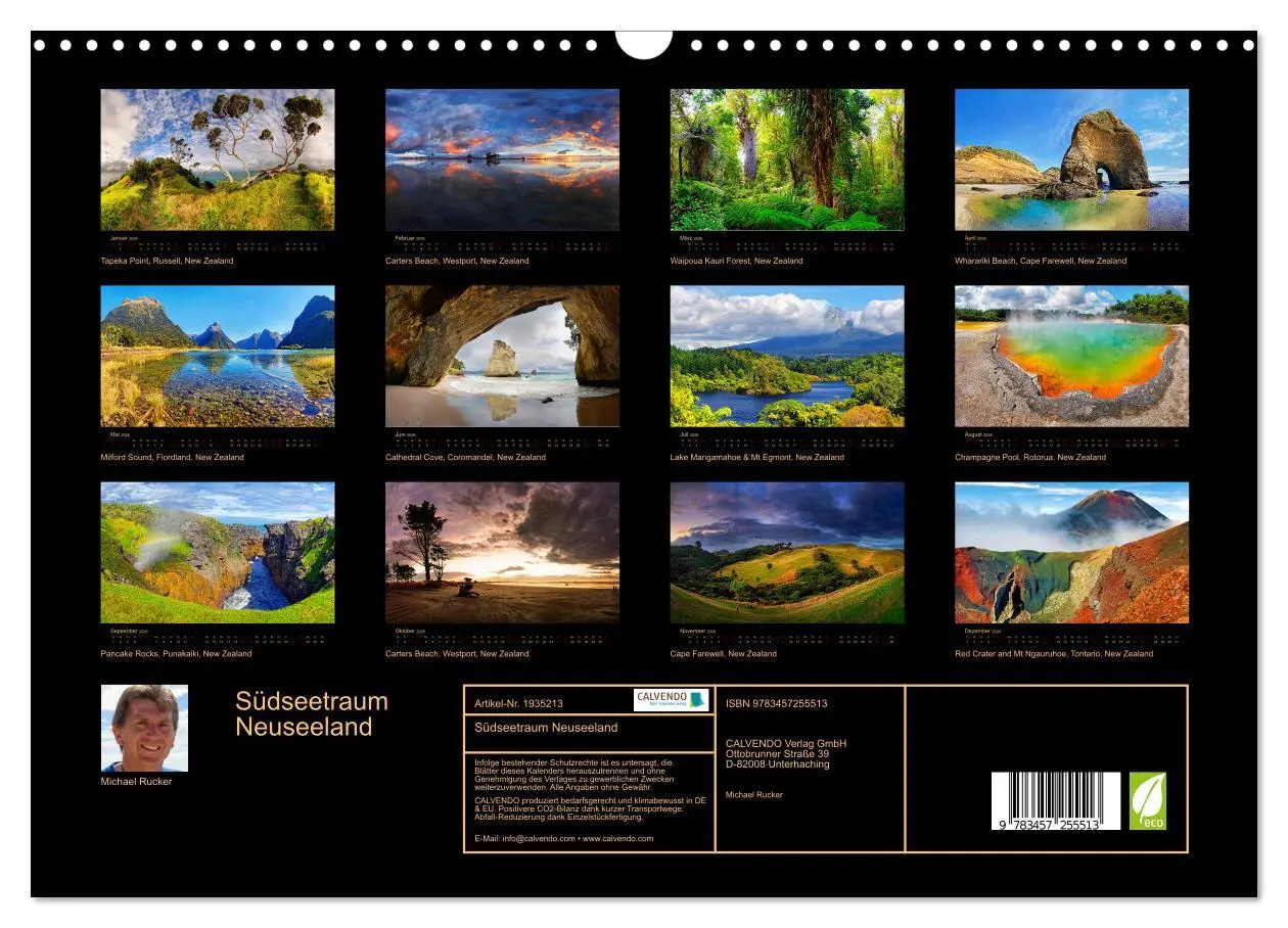 Bild: 9783457255513 | Südseetraum Neuseeland (Wandkalender 2026 DIN A3 quer), CALVENDO...