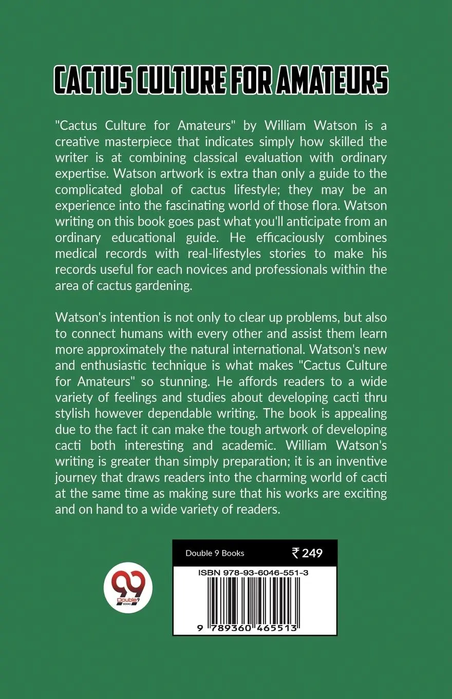 Rückseite: 9789360465513 | Cactus Culture for Amateurs | William Watson | Taschenbuch | Englisch