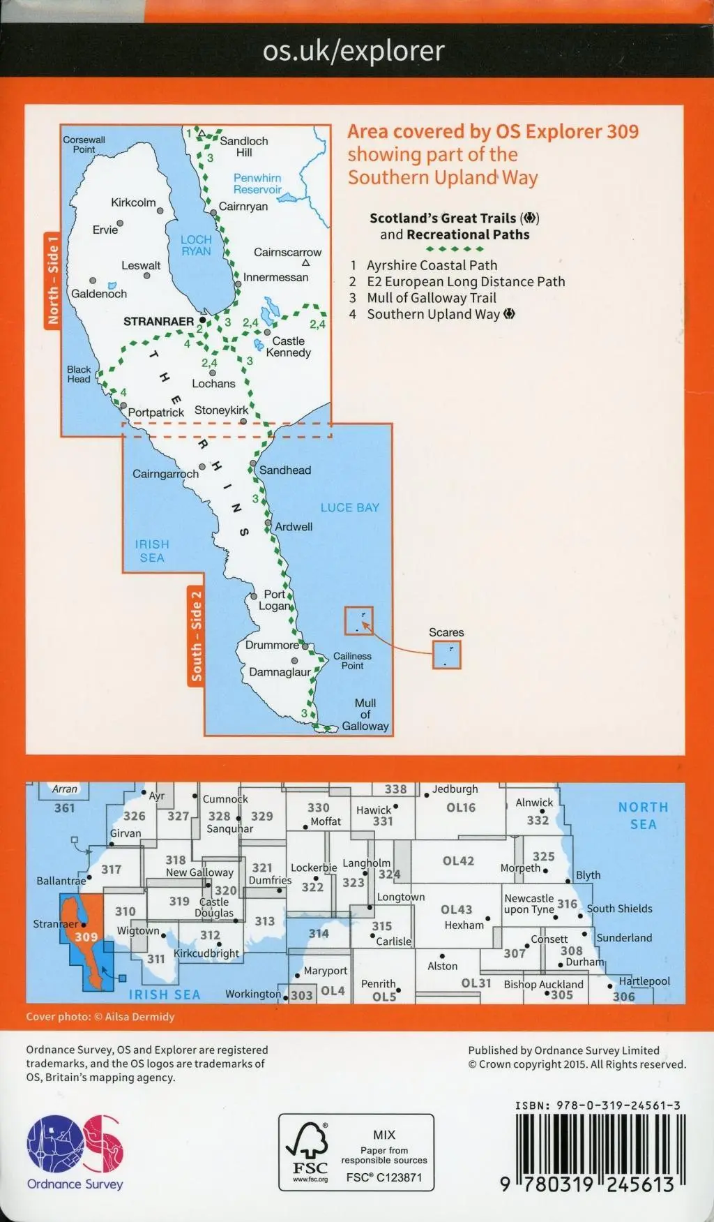 Bild: 9780319245613 | Stranraer and the Rhins | Ordnance Survey | (Land-)Karte | Englisch