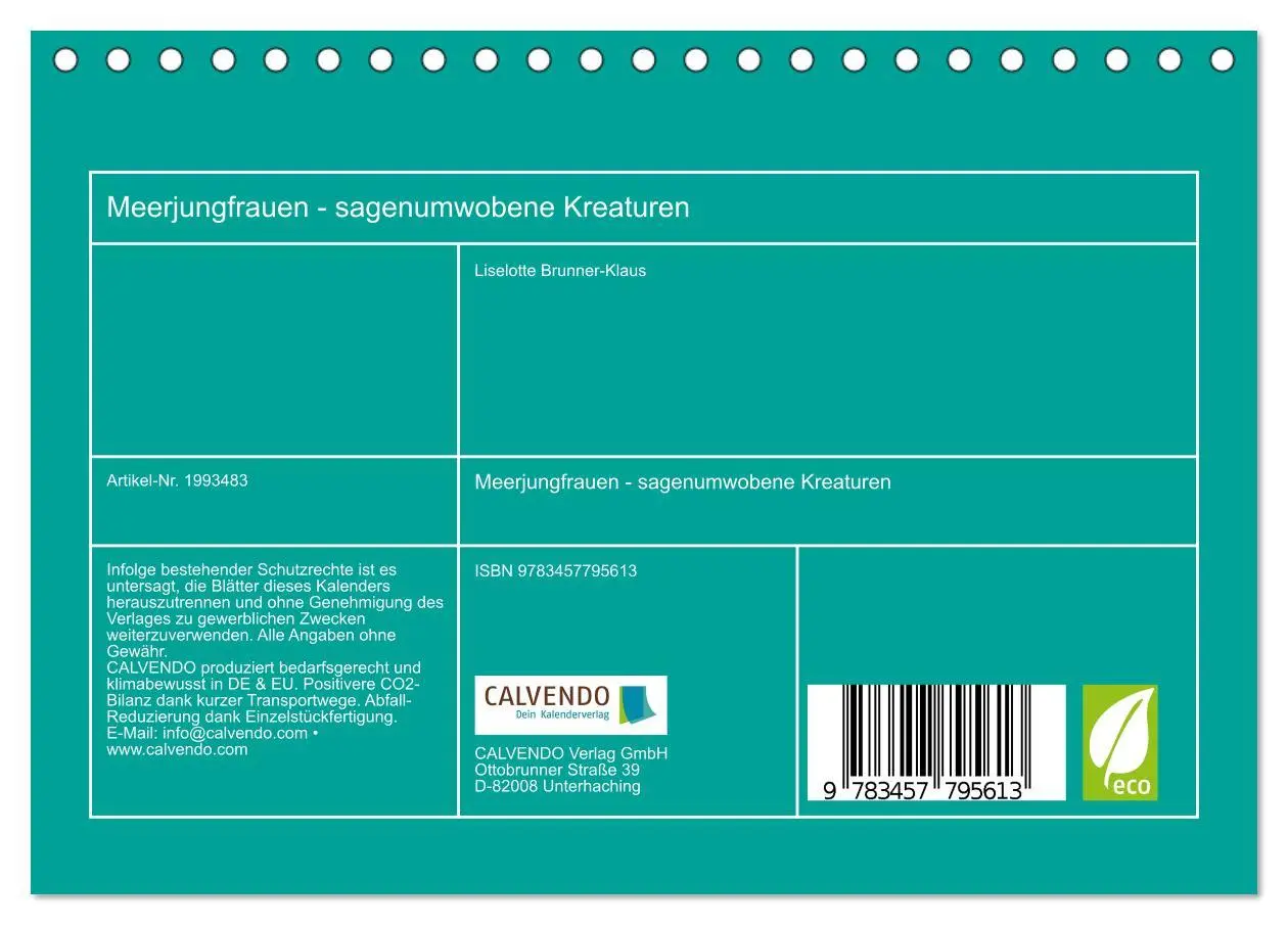 Bild: 9783457795613 | Meerjungfrauen - sagenumwobene Kreaturen (Tischkalender 2026 DIN A5...