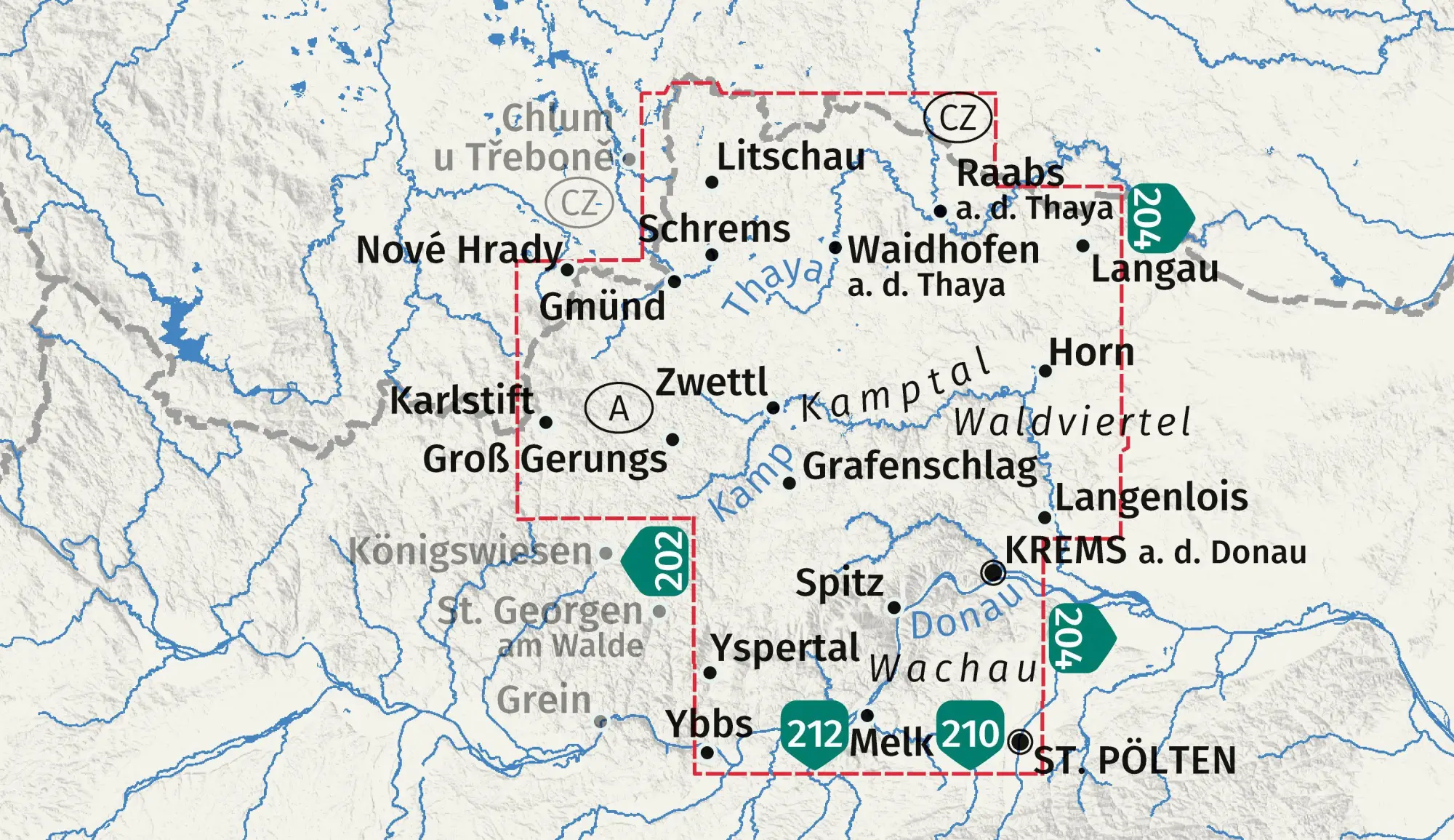 Bild: 9783991545613 | KOMPASS Wanderkarten-Set 203 Waldviertel, Kamptal, Wachau (2...