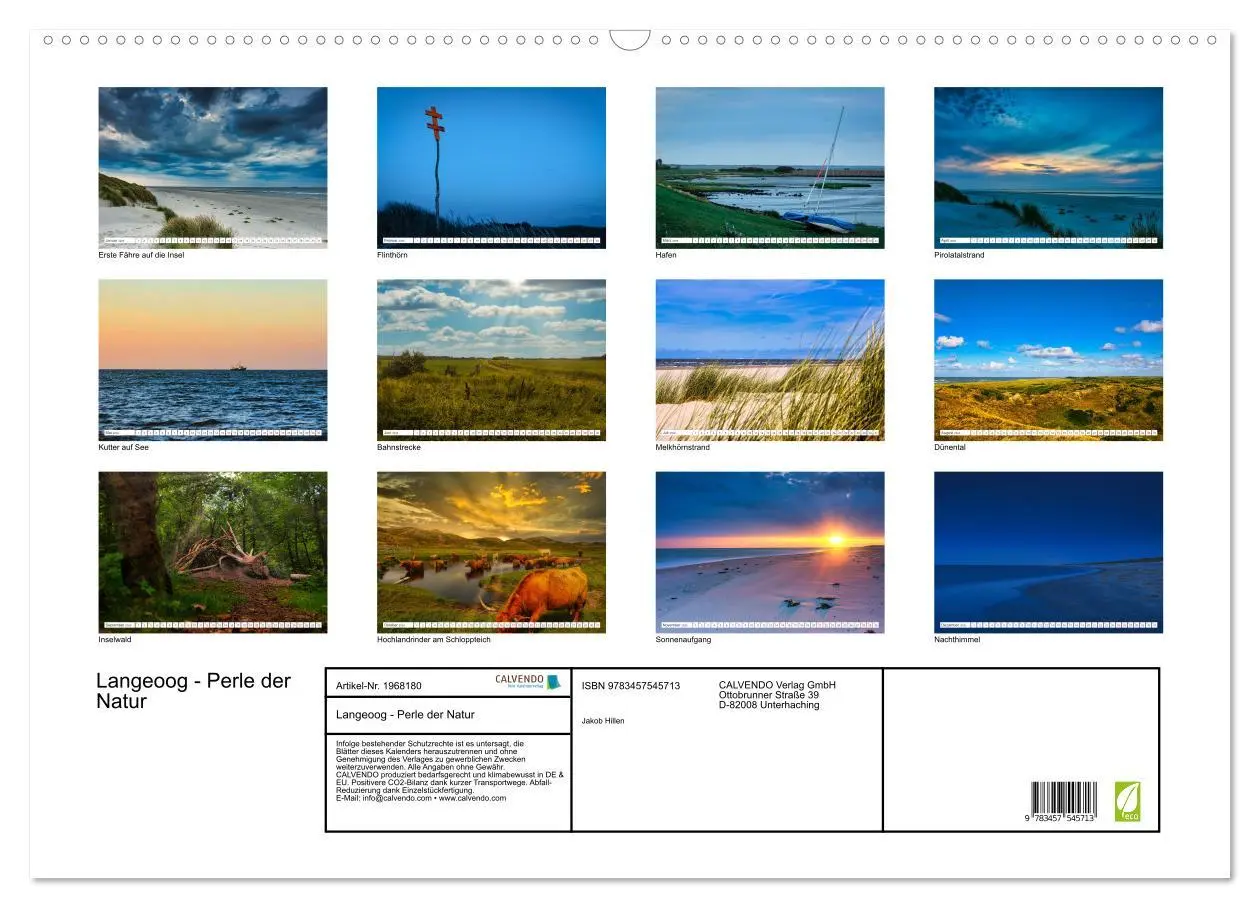 Bild: 9783457545713 | Langeoog - Perle der Natur (Wandkalender 2026 DIN A2 quer),...