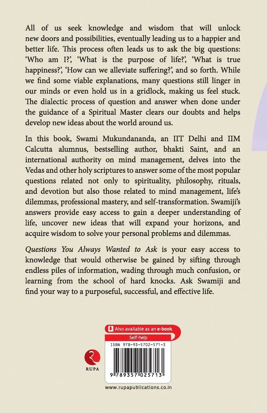 Rückseite: 9789357025713 | Questions You Always Wanted to Ask | Swami Mukundananda | Taschenbuch