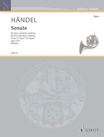 Cover: 9790001195713 | Sonata F major op. 1/10 | arranged after the Violin Sonata | Händel