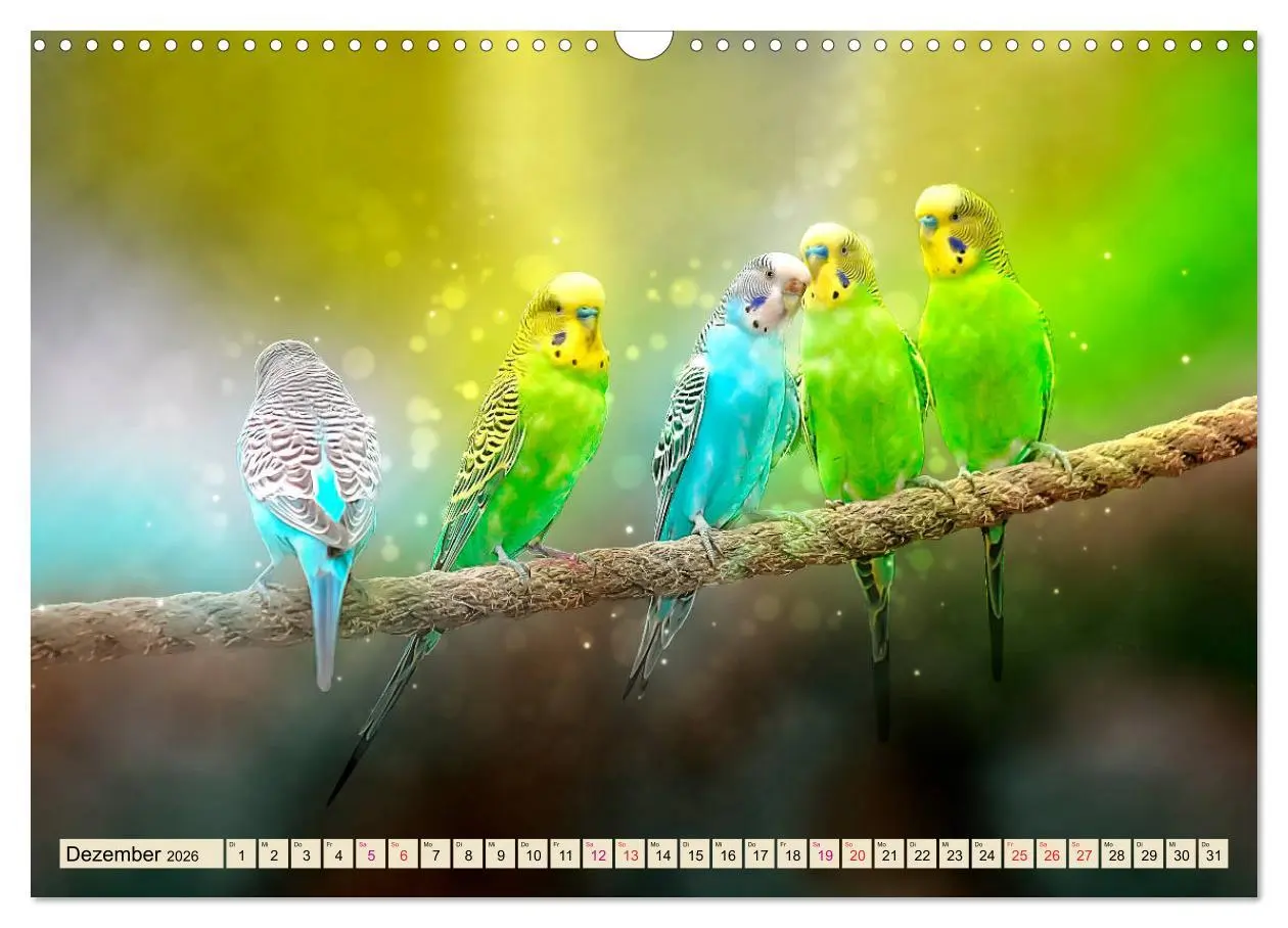 Bild: 9783457845813 | Wunderschöner Wellensittich (Wandkalender 2026 DIN A3 quer),...