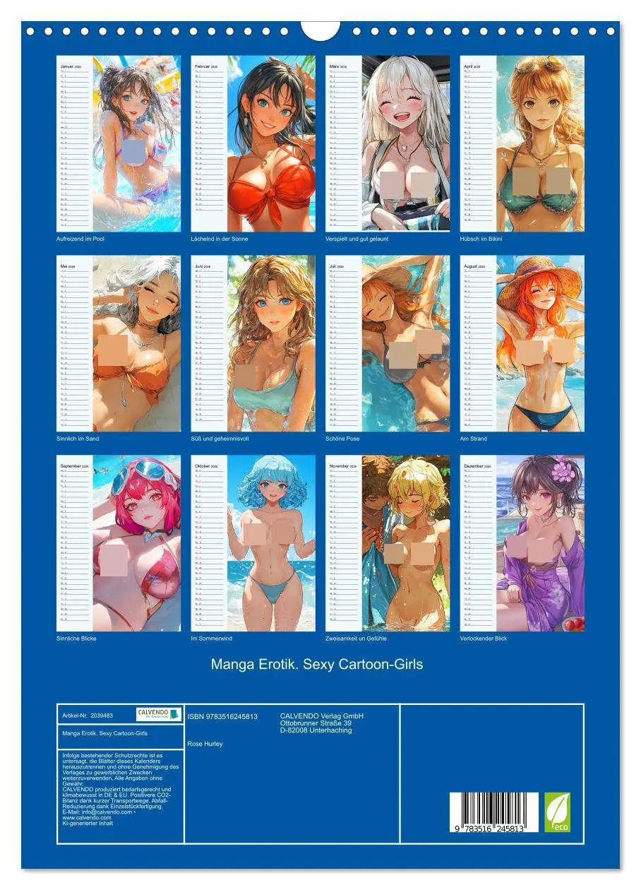 Bild: 9783516245813 | Manga Erotik. Sexy Cartoon-Girls (Wandkalender 2026 DIN A3 hoch),...