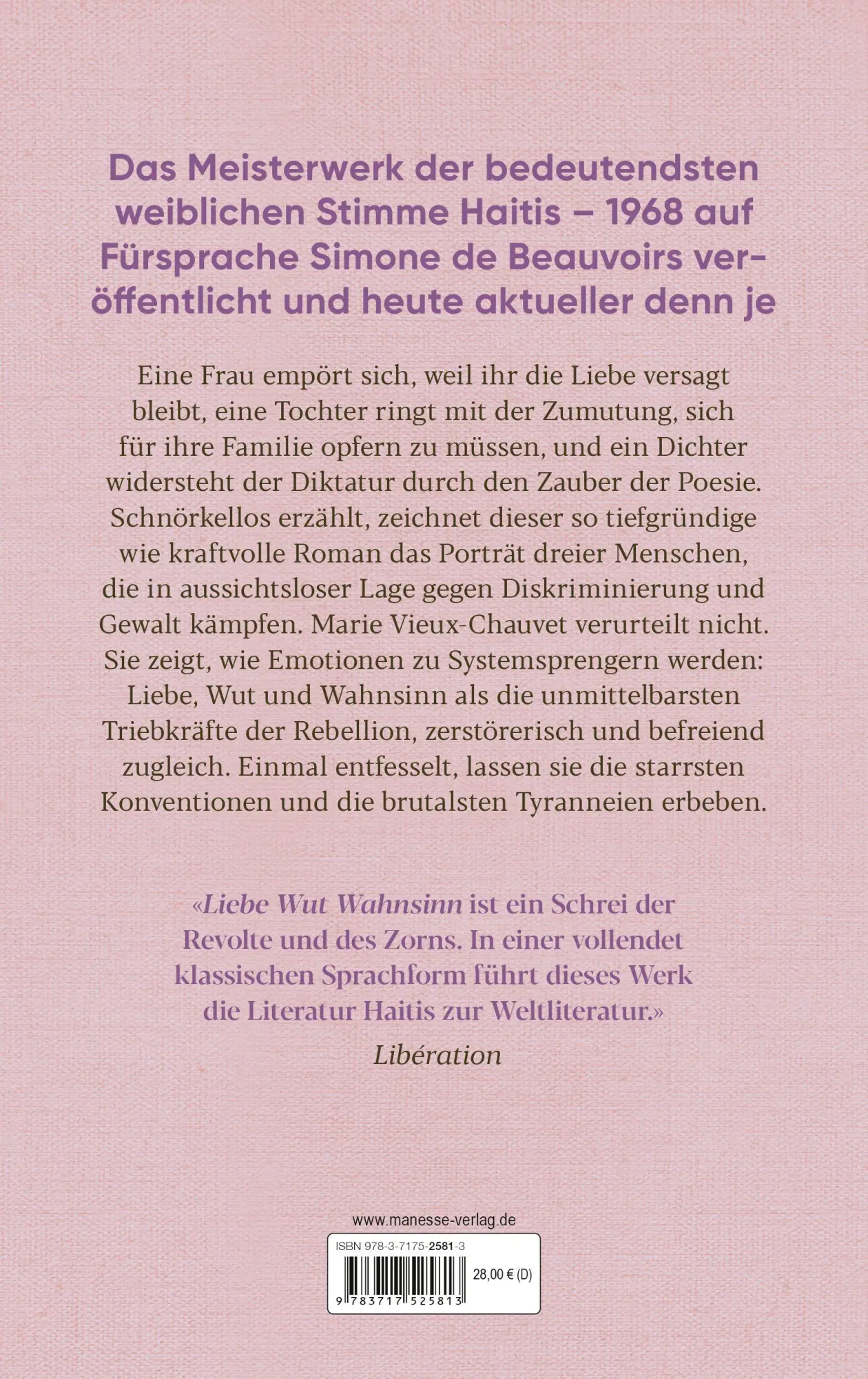 Bild: 9783717525813 | Liebe Wut Wahnsinn | Marie Vieux-Chauvet | Buch | 464 S. | Deutsch