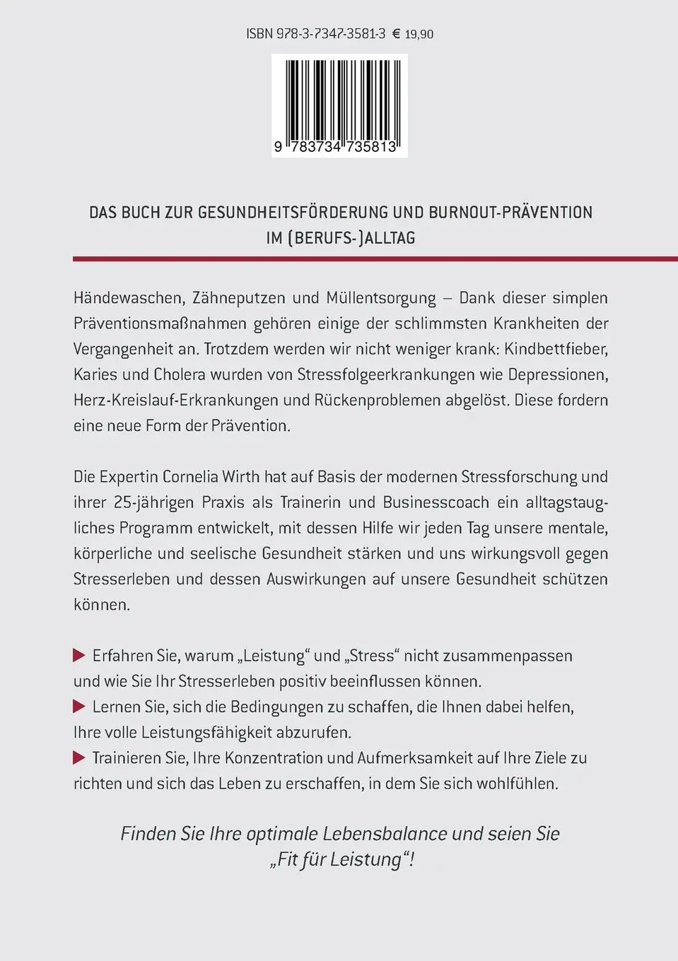 Rückseite: 9783734735813 | Fit für Leistung! | Die Psycho-Logik des Wohlbefindens | Wirth (u. a.)