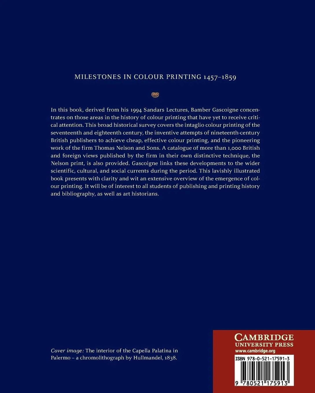 Rückseite: 9780521175913 | Milestones in Colour Printing 1457-1859 | Bamber Gascoigne | Buch