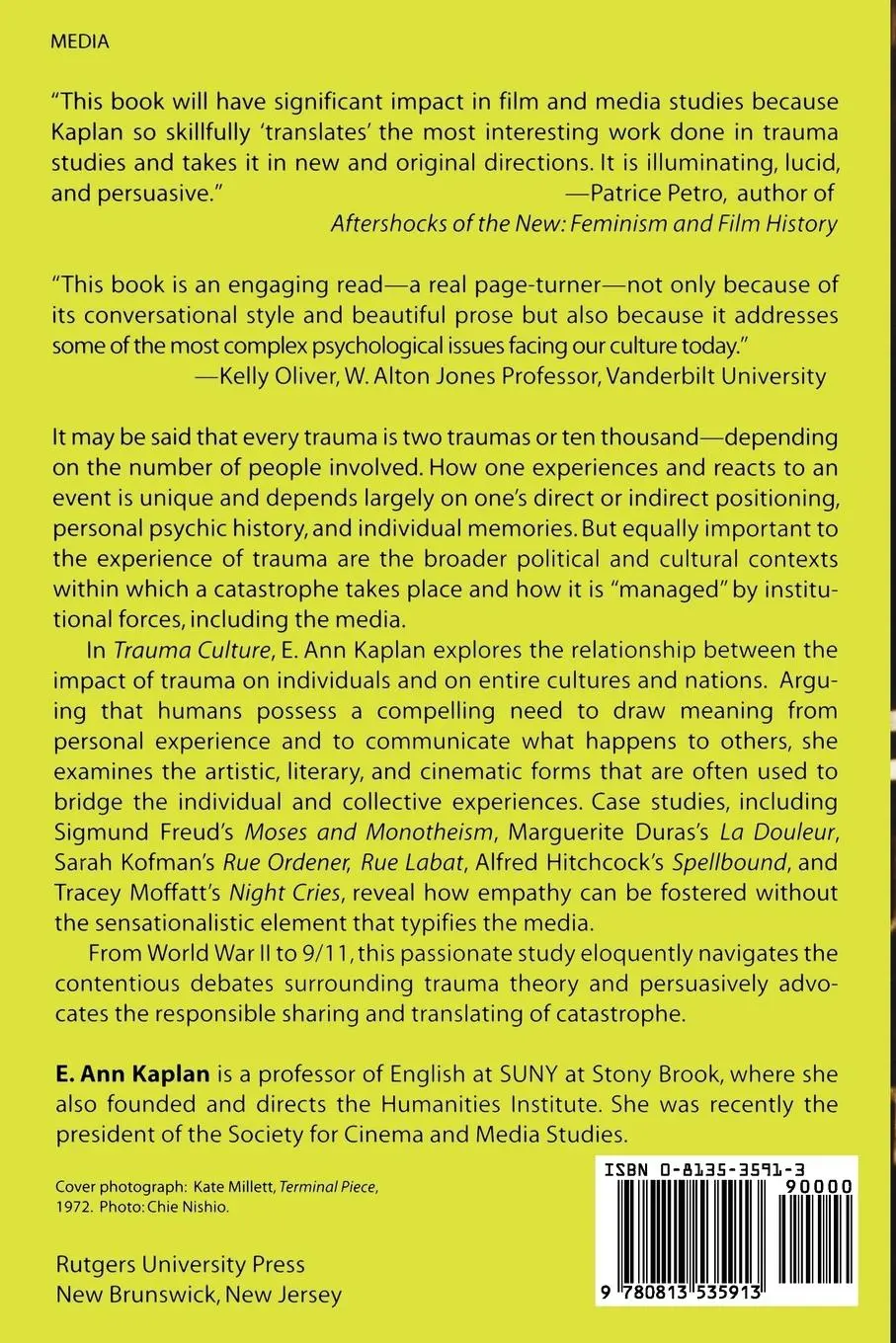 Rückseite: 9780813535913 | Trauma Culture | E Ann Kaplan | Taschenbuch | Englisch | 2005