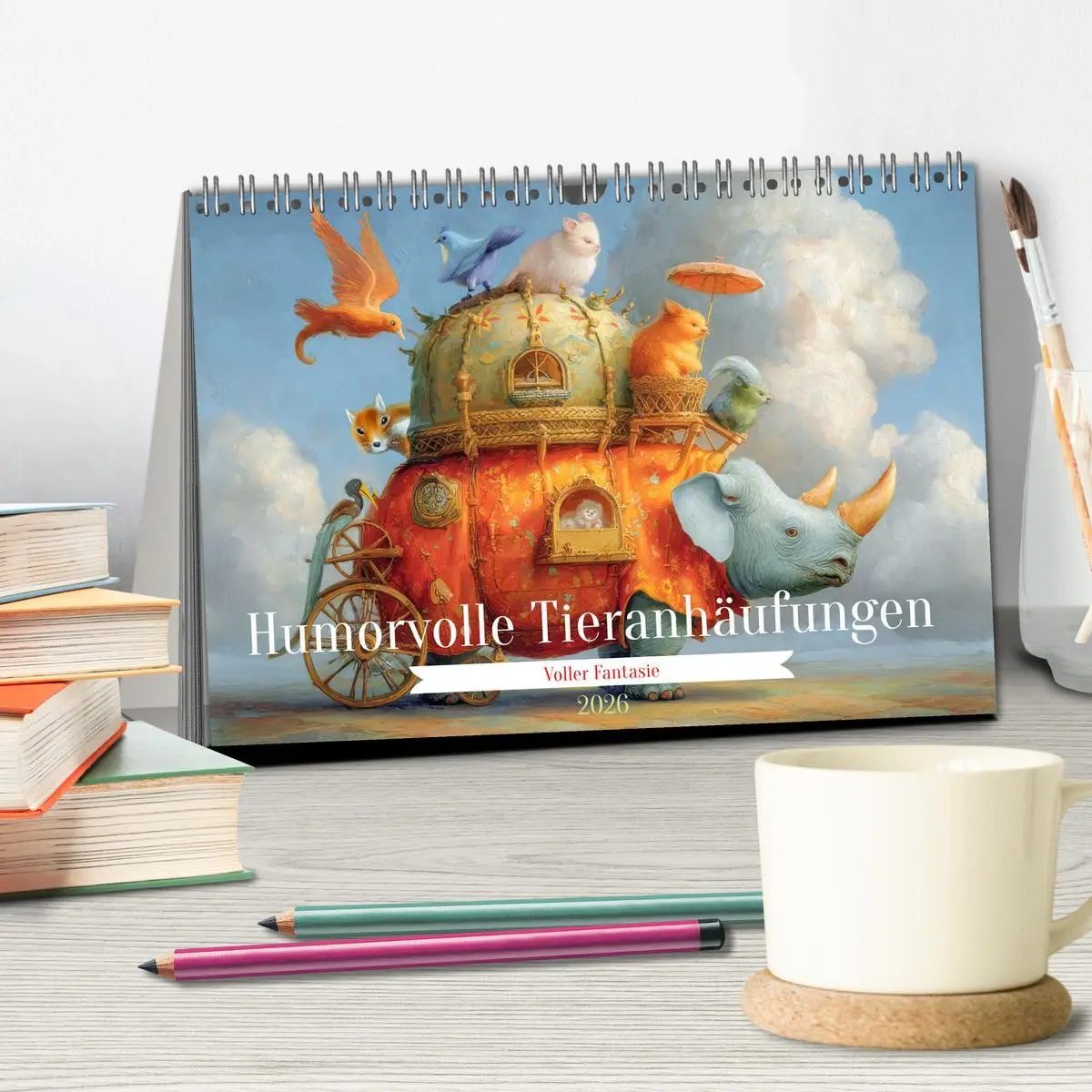 Bild: 9783516615913 | Humorvolle Tieranhäufungen - Voller Fantasie (Tischkalender 2026...