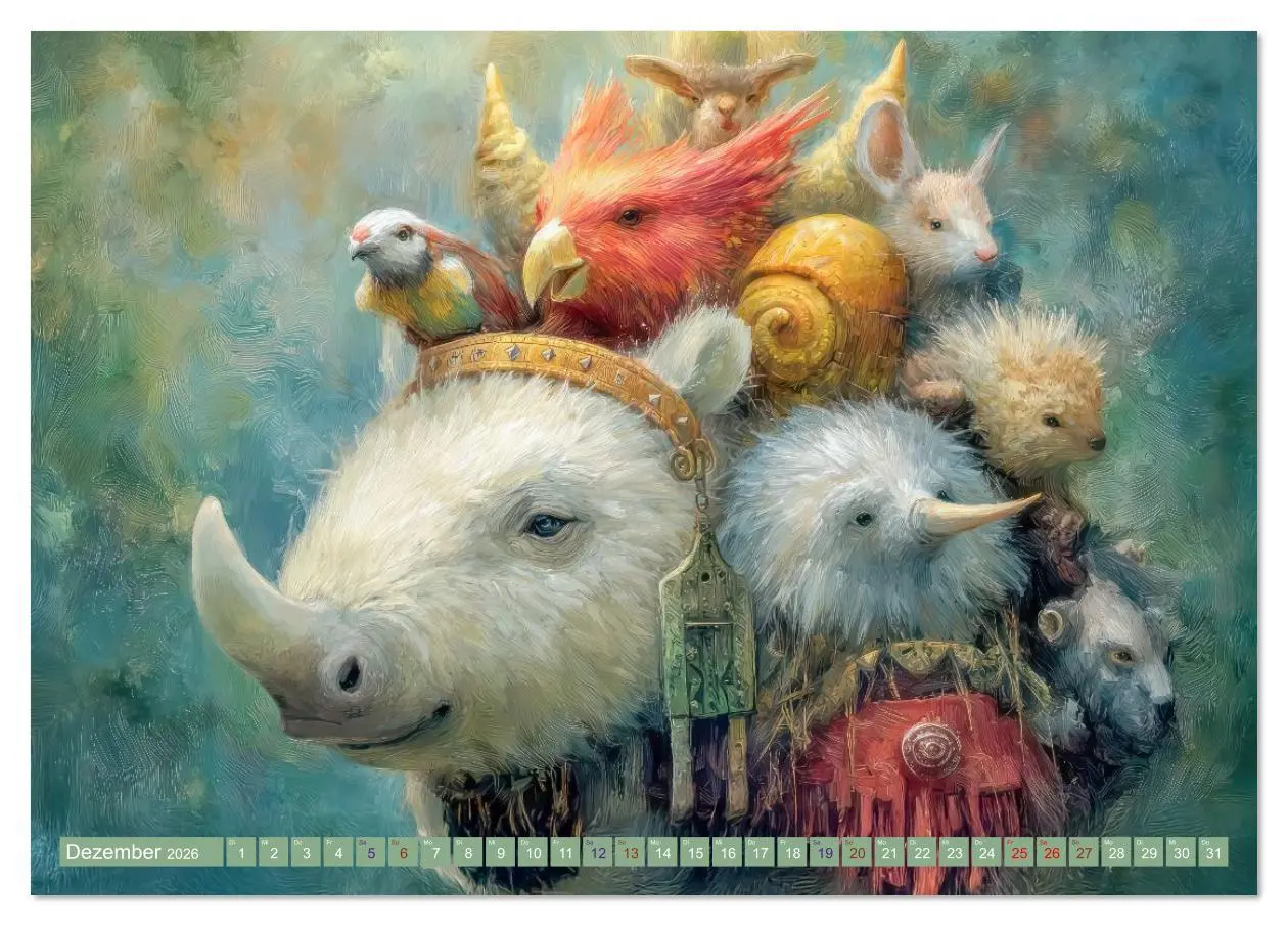 Bild: 9783516615913 | Humorvolle Tieranhäufungen - Voller Fantasie (Tischkalender 2026...
