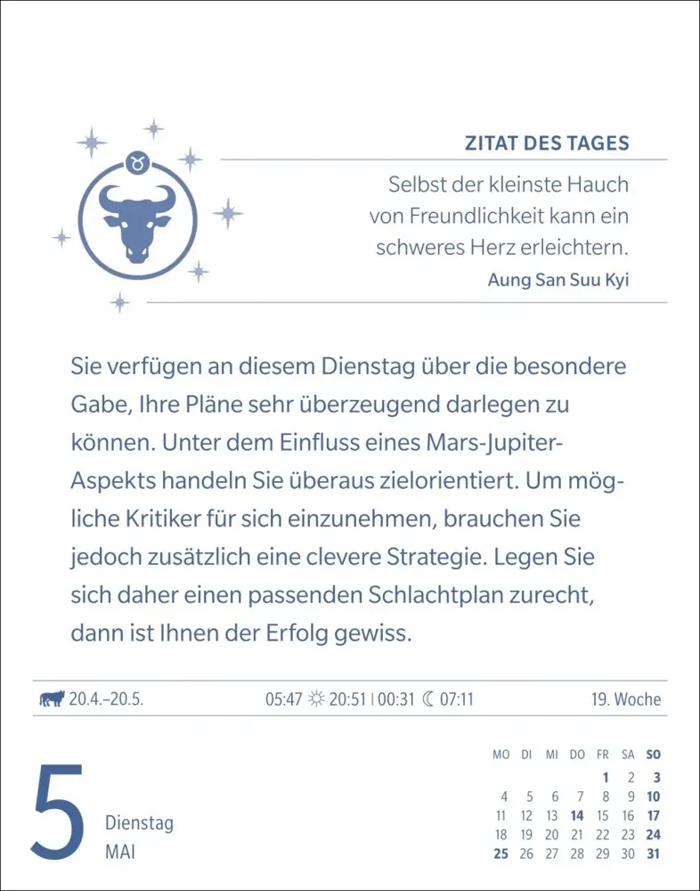 Bild: 9783840035913 | Stier Sternzeichenkalender 2026 - Tagesabreißkalender - Ihr...