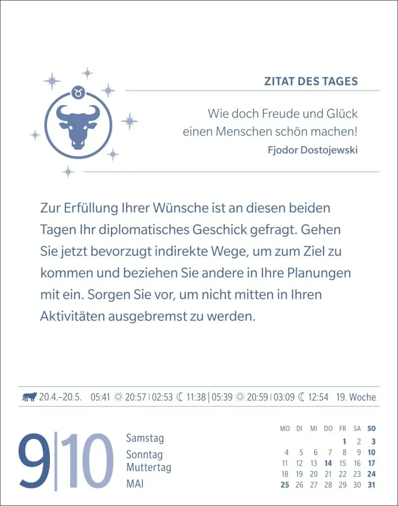 Bild: 9783840035913 | Stier Sternzeichenkalender 2026 - Tagesabreißkalender - Ihr...
