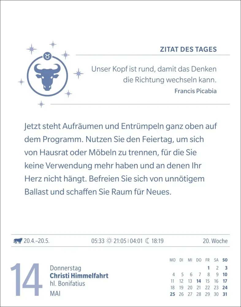 Bild: 9783840035913 | Stier Sternzeichenkalender 2026 - Tagesabreißkalender - Ihr...