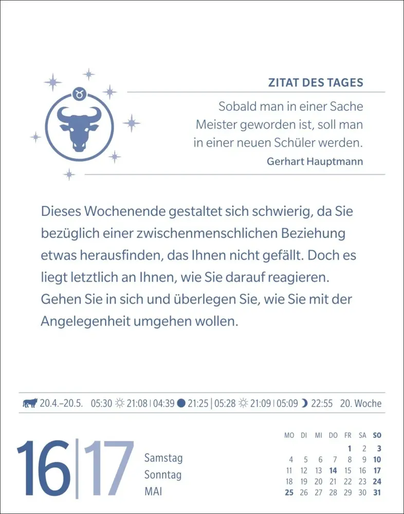 Bild: 9783840035913 | Stier Sternzeichenkalender 2026 - Tagesabreißkalender - Ihr...