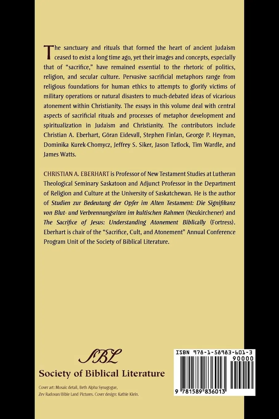 Rückseite: 9781589836013 | Ritual and Metaphor | Sacrifice in the Bible | Christian Eberhart
