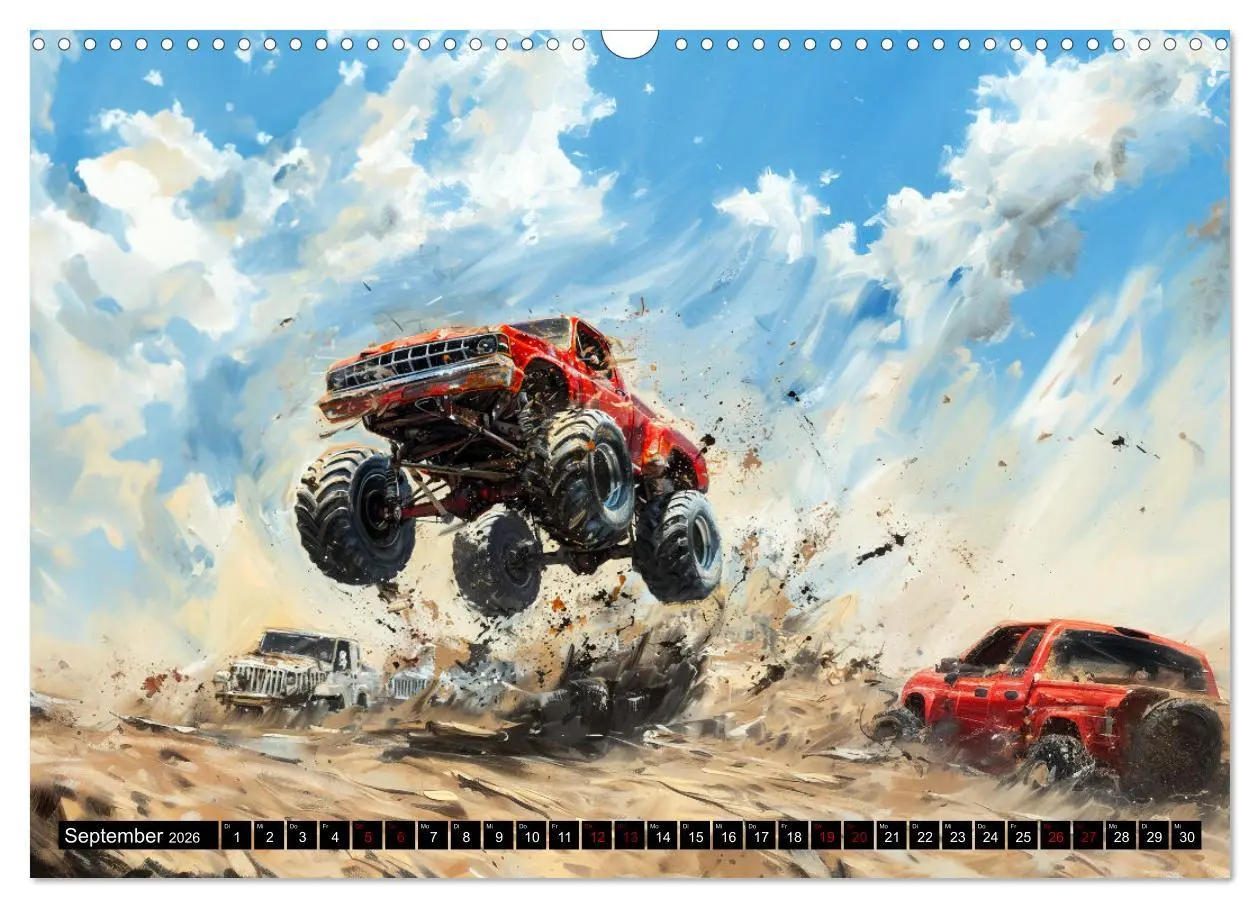 Bild: 9783457416013 | Wilde Monstertrucks (Wandkalender 2026 DIN A3 quer), CALVENDO...