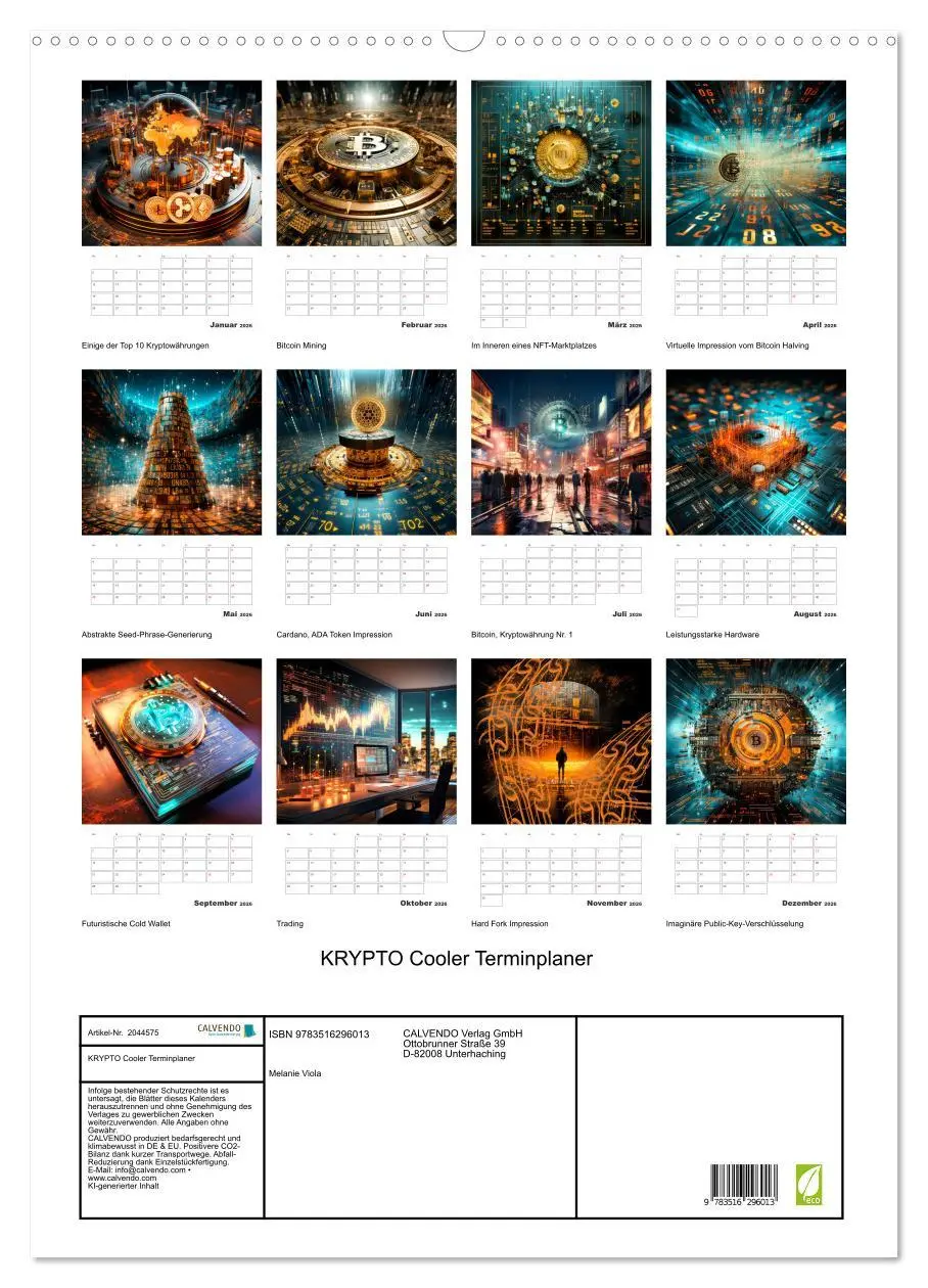 Bild: 9783516296013 | KRYPTO Cooler Terminplaner (Wandkalender 2026 DIN A2 hoch),...