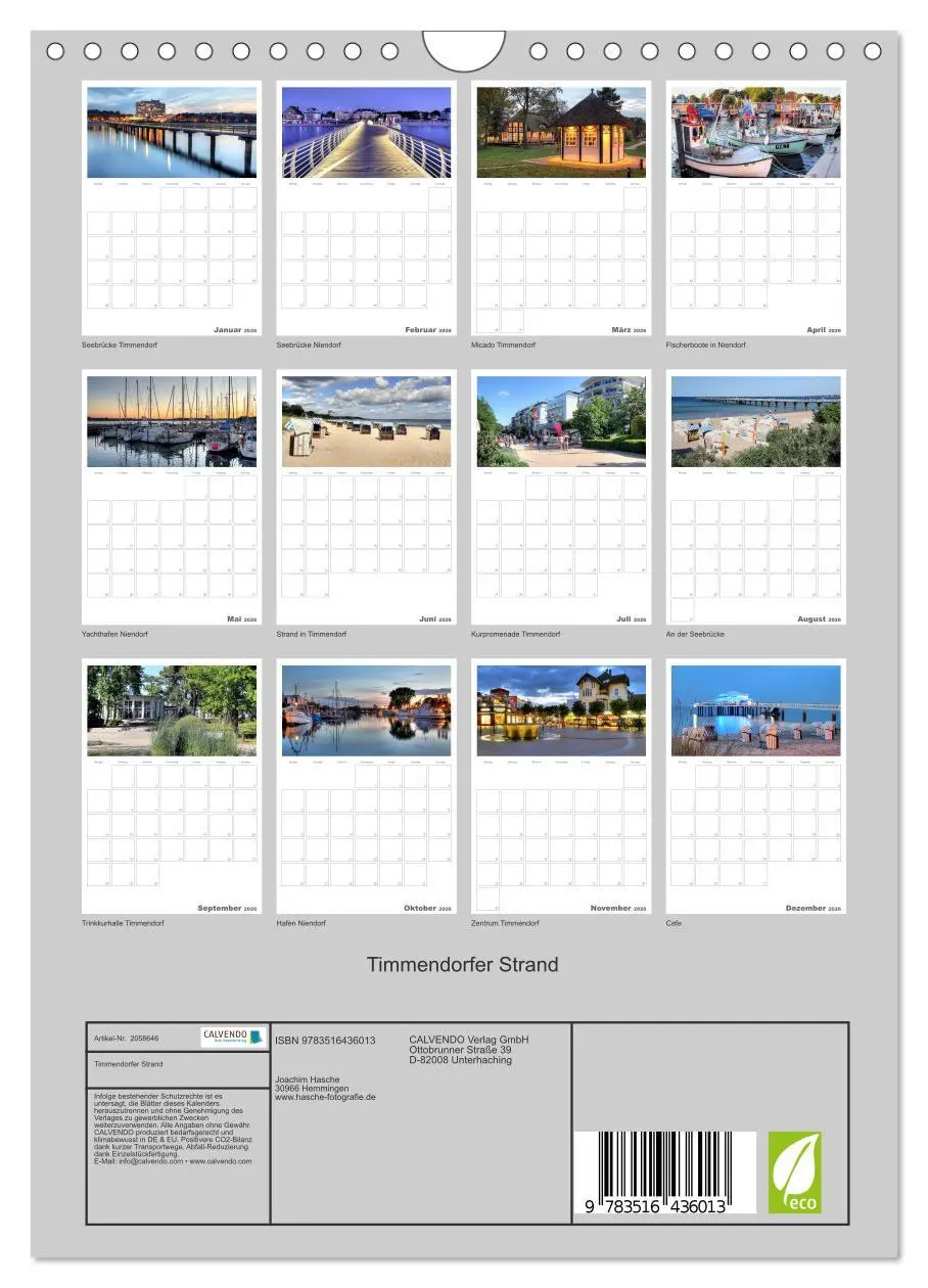 Bild: 9783516436013 | Timmendorfer Strand (Wandkalender 2026 DIN A4 hoch), CALVENDO...
