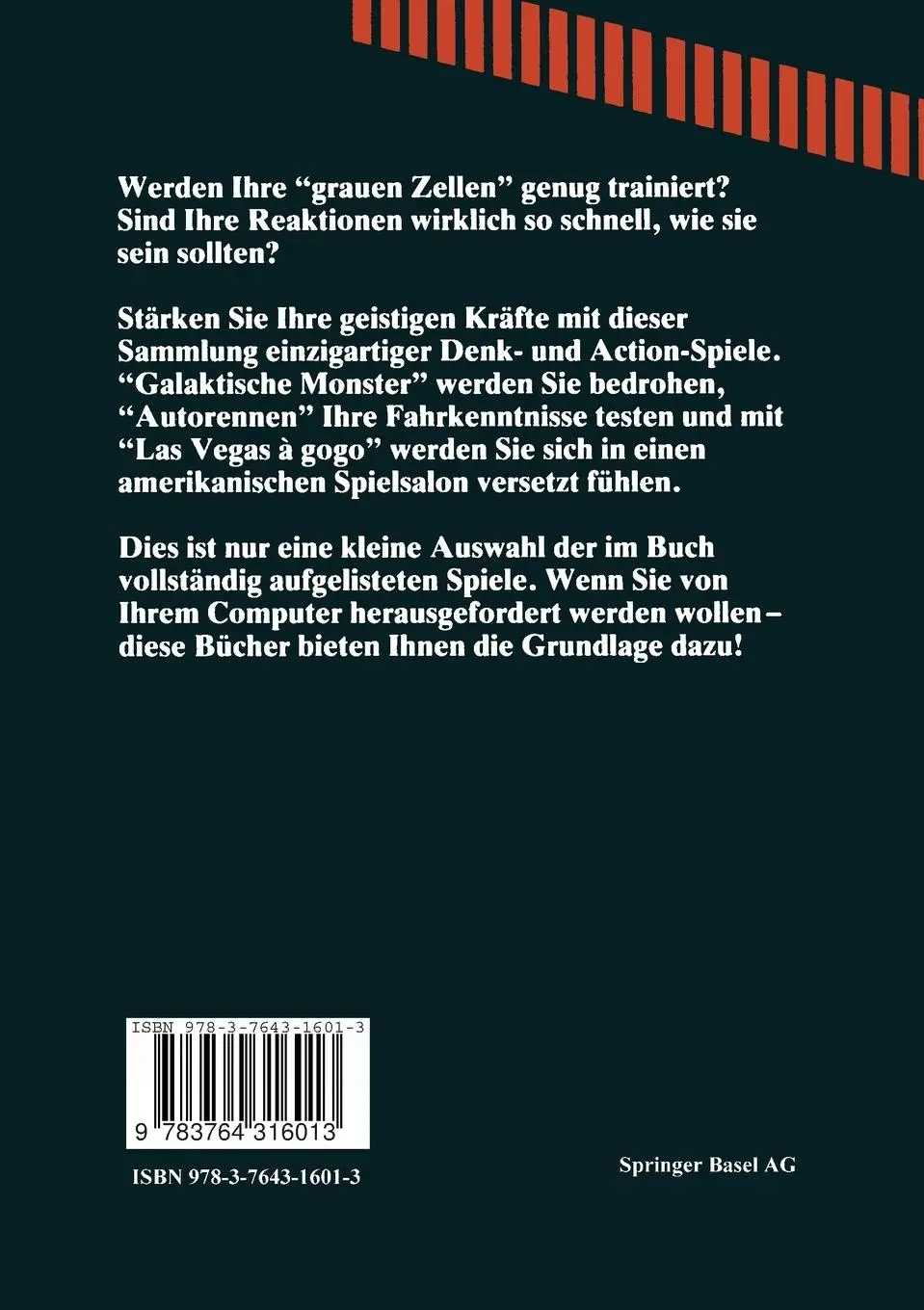 Rückseite: 9783764316013 | Spektakuläre Spiele für Ihren ZX Spectrum | Edwards (u. a.) | Buch